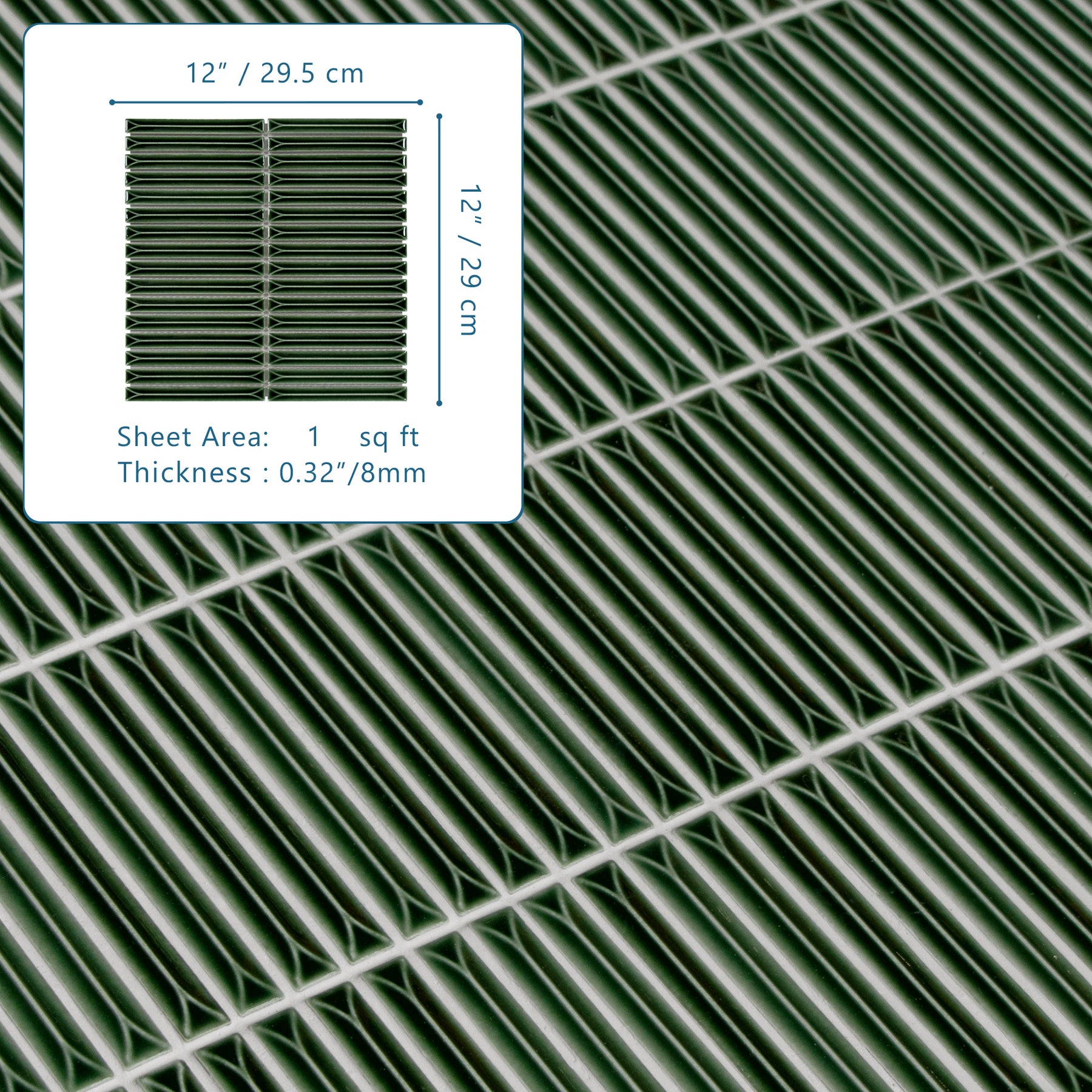 Kit Kat Green Porcelain Floor and Wall Mosaic Tile