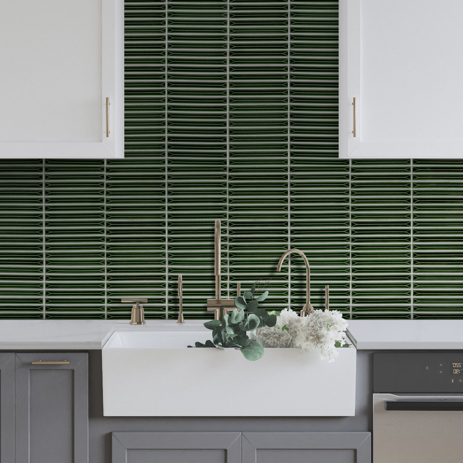 Kit Kat Green Porcelain Floor and Wall Mosaic Tile
