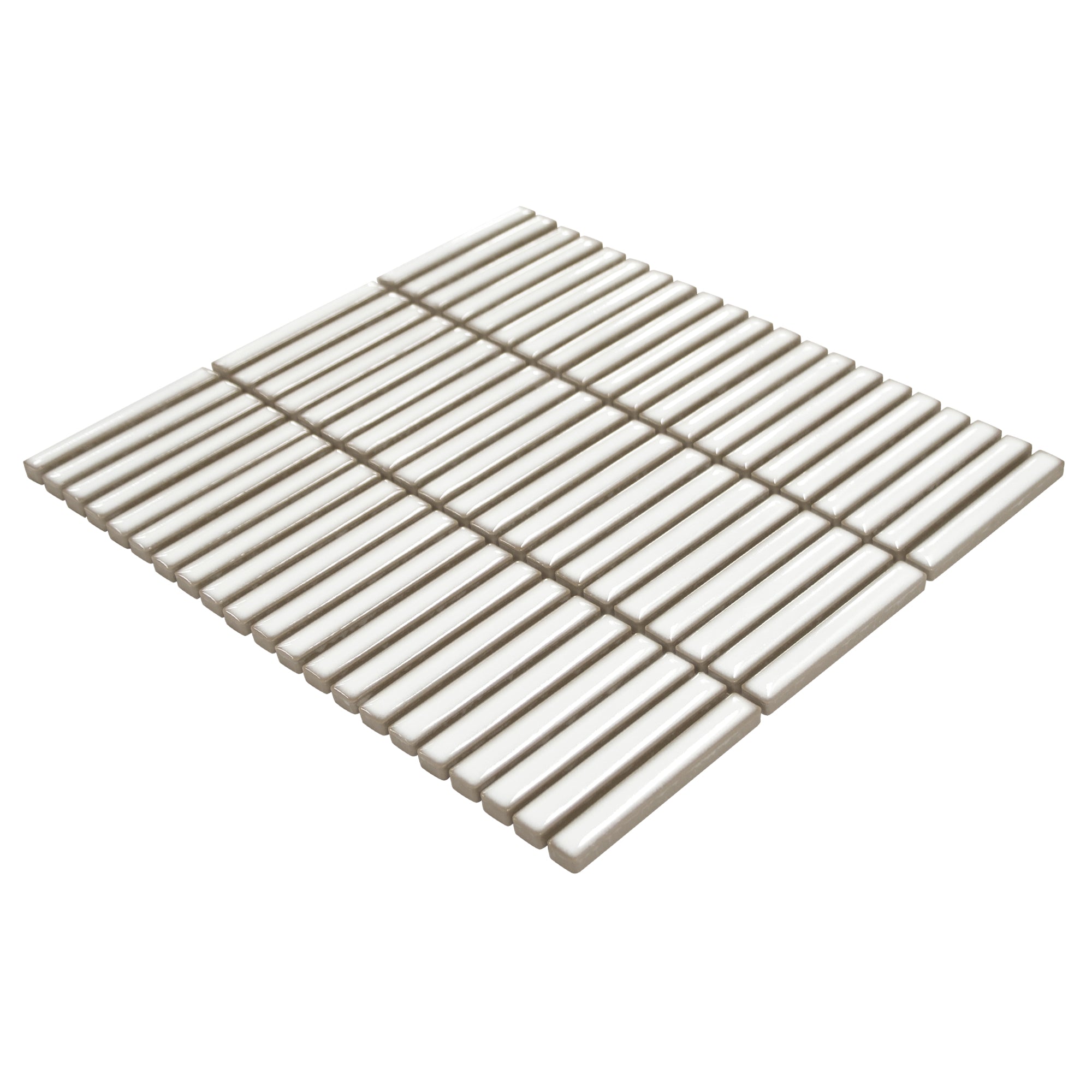 Kit Kat White Porcelain Floor and Wall Mosaic Tile