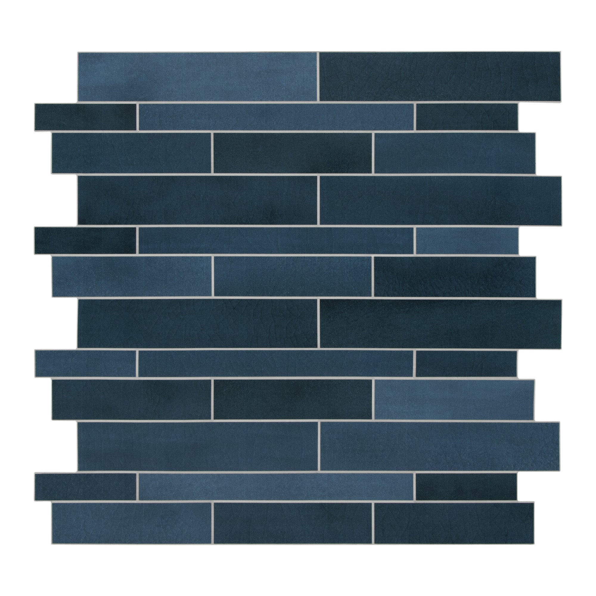 Interlocking Blue Mixed Peel and Stick Tile