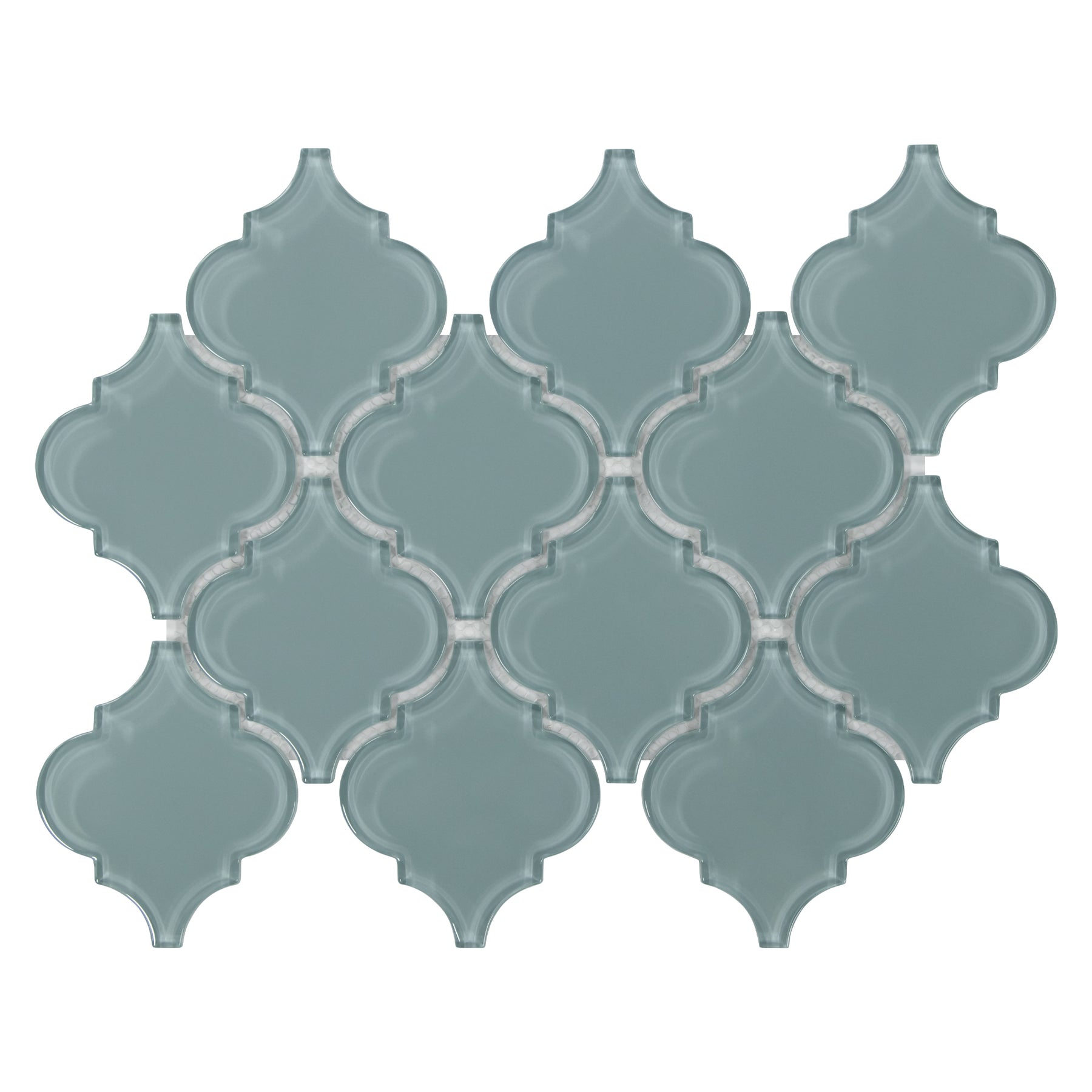 Arabesque Lantern Blue Glass Wall Mosaic Tile
