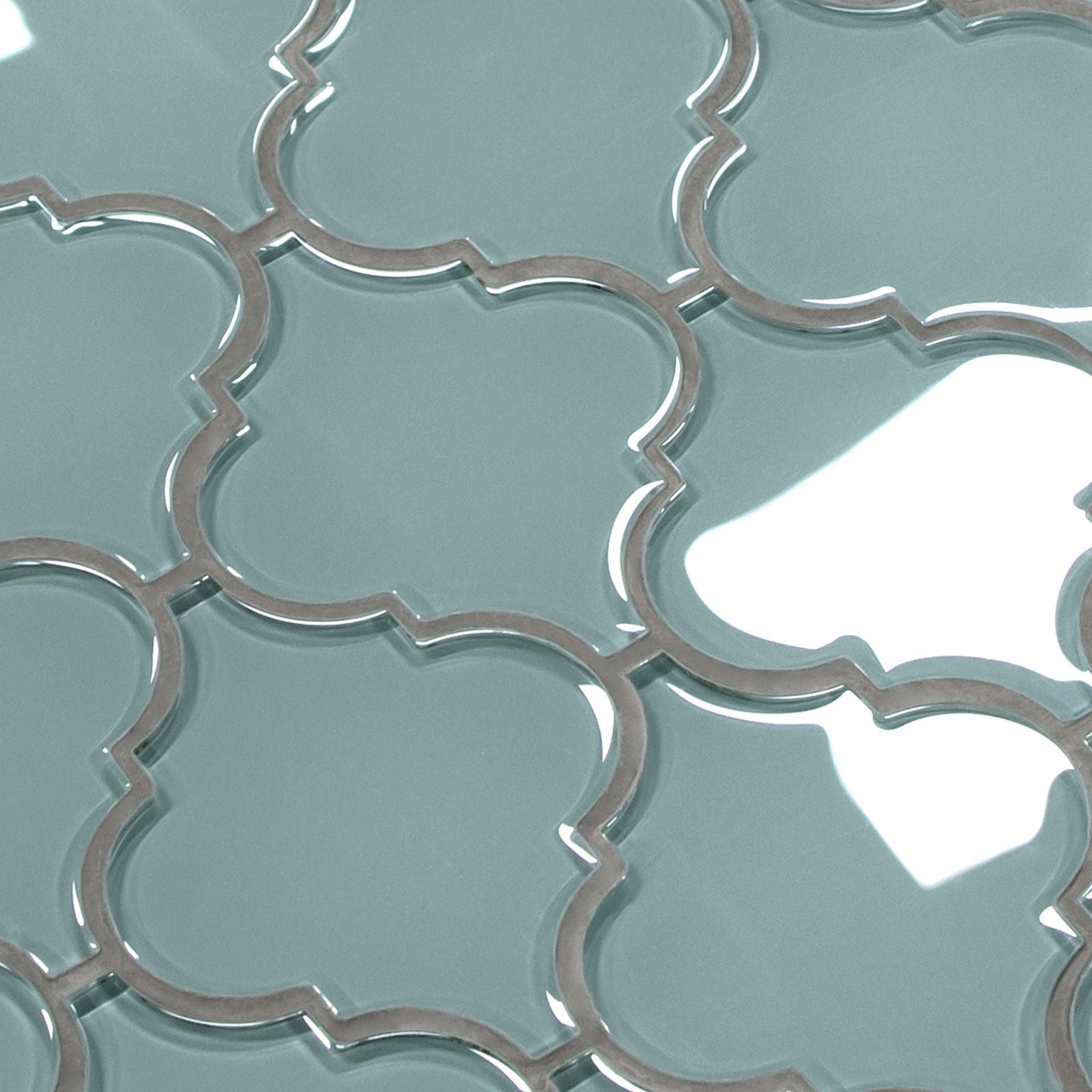 Arabesque Lantern Blue Glass Wall Mosaic Tile