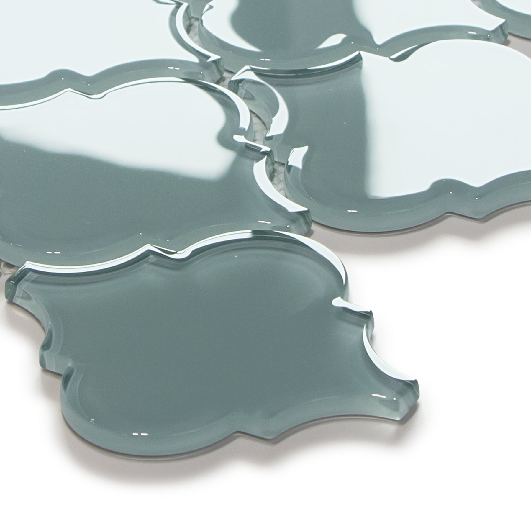 Arabesque Lantern Blue Glass Wall Mosaic Tile