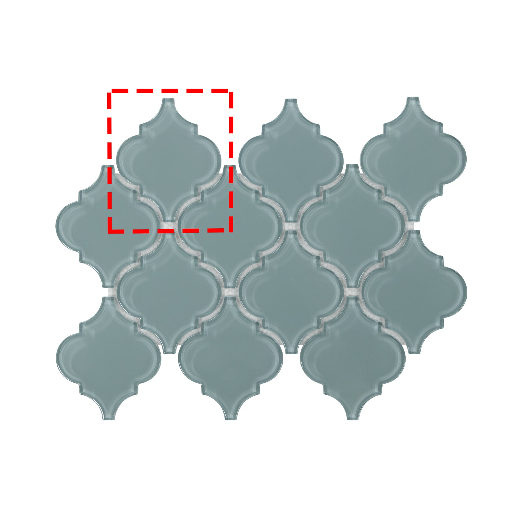 Arabesque Lantern Blue Glass Wall Mosaic Tile