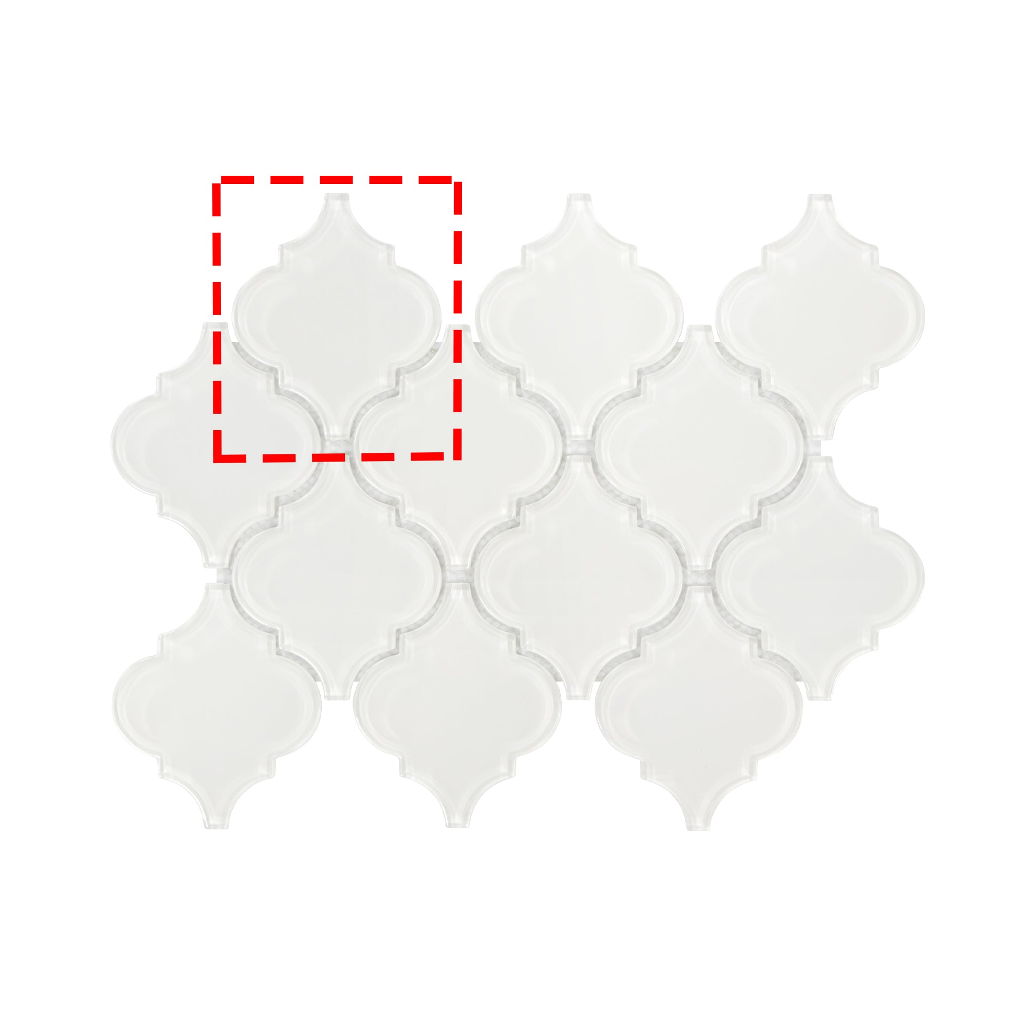 Arabesque Lantern Glossy White Glass Wall Mosaic Tile