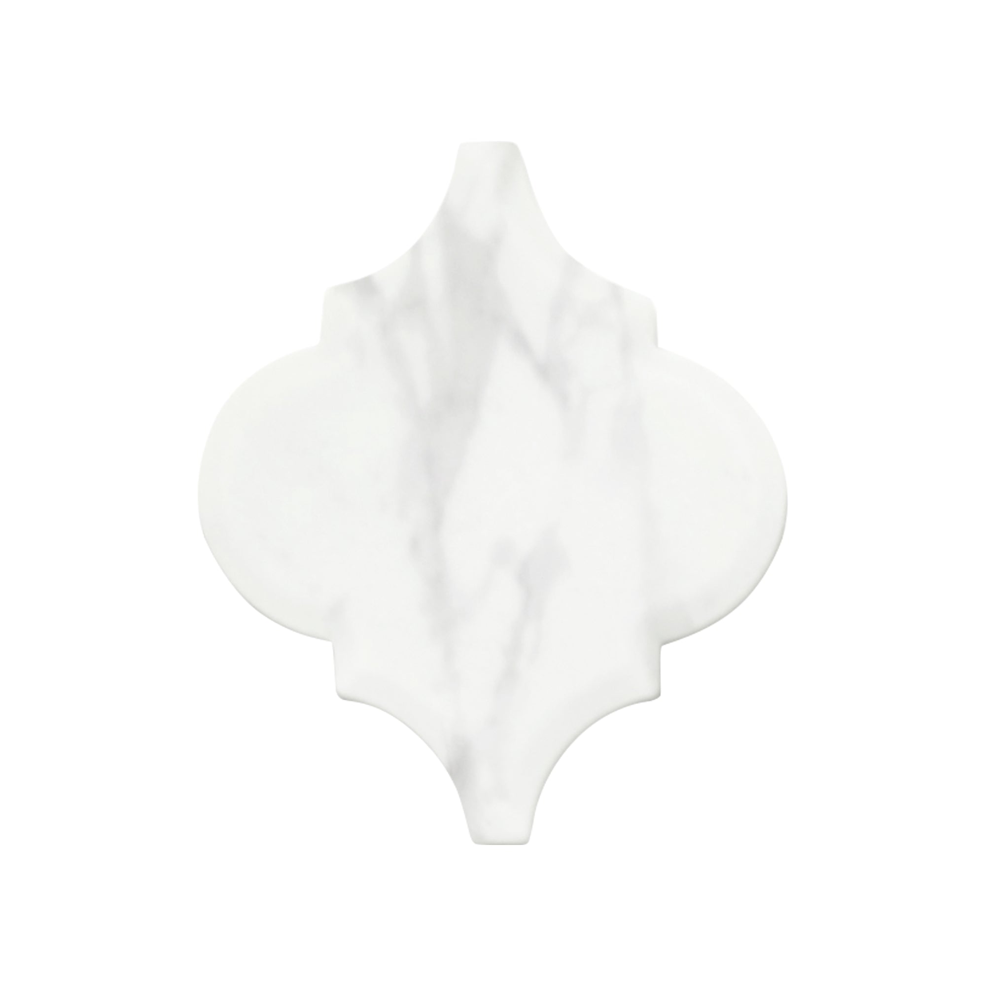 Carrara White Arabesque Recycled Glass Floor and Wall Mosaic Tile