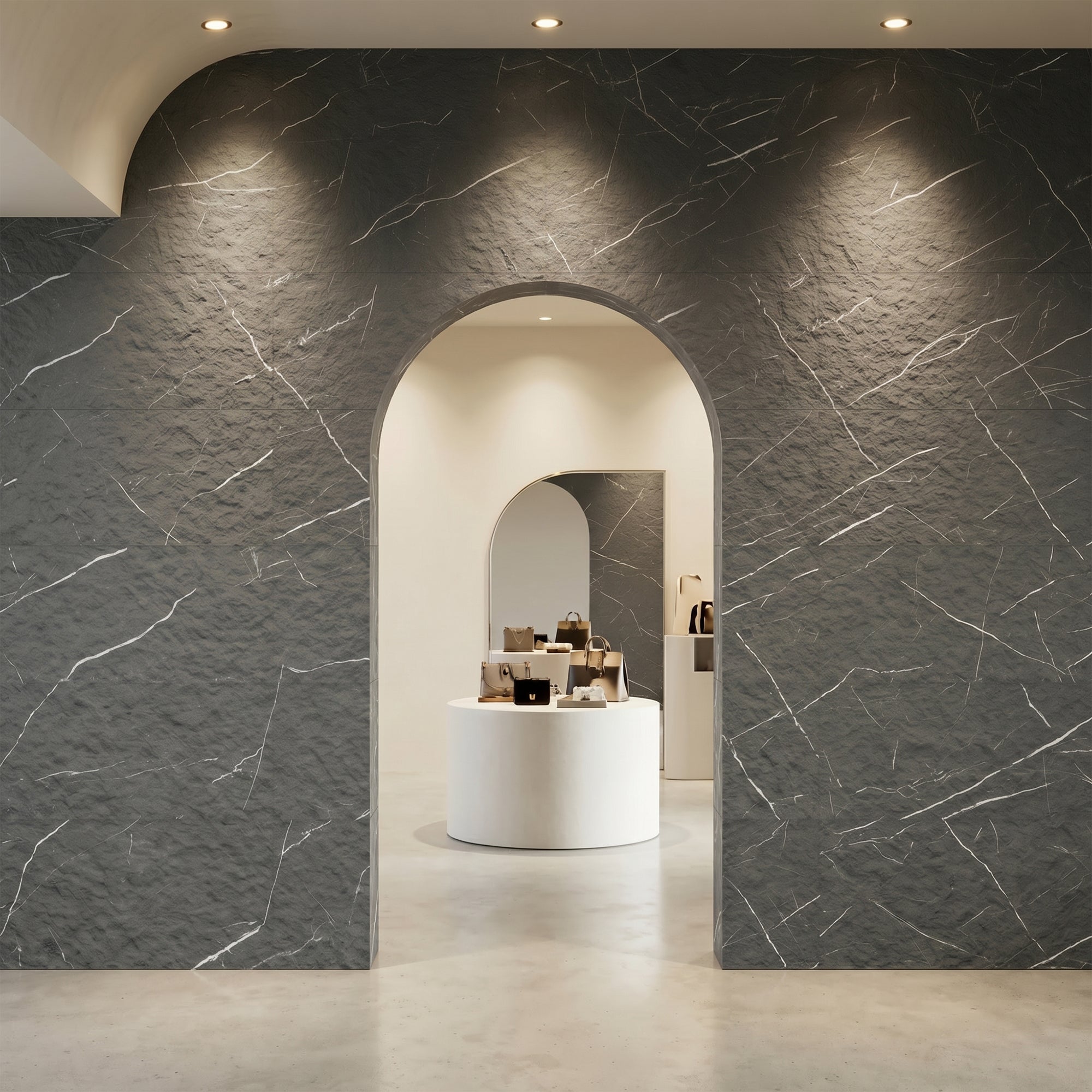 Black Marquina Flexible Stone Wall Covering