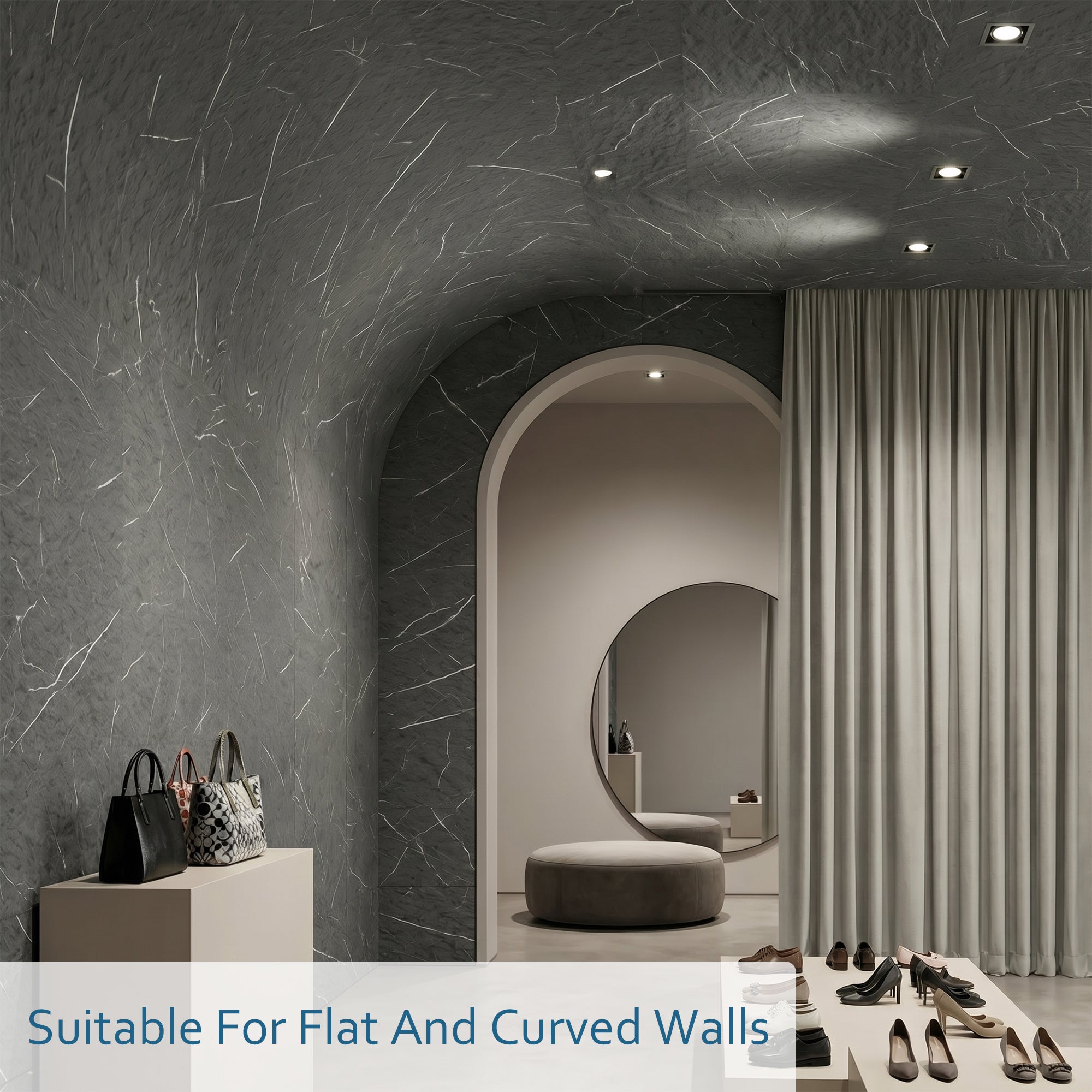 Black Marquina Flexible Stone Wall Covering