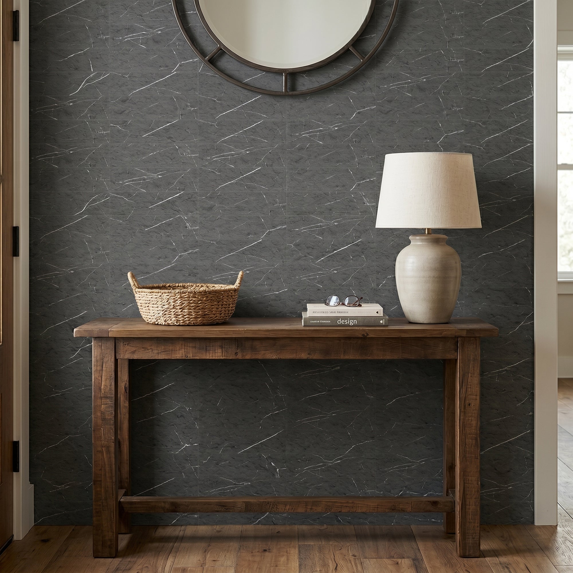 Black Marquina Flexible Stone Peel and Stick Tile