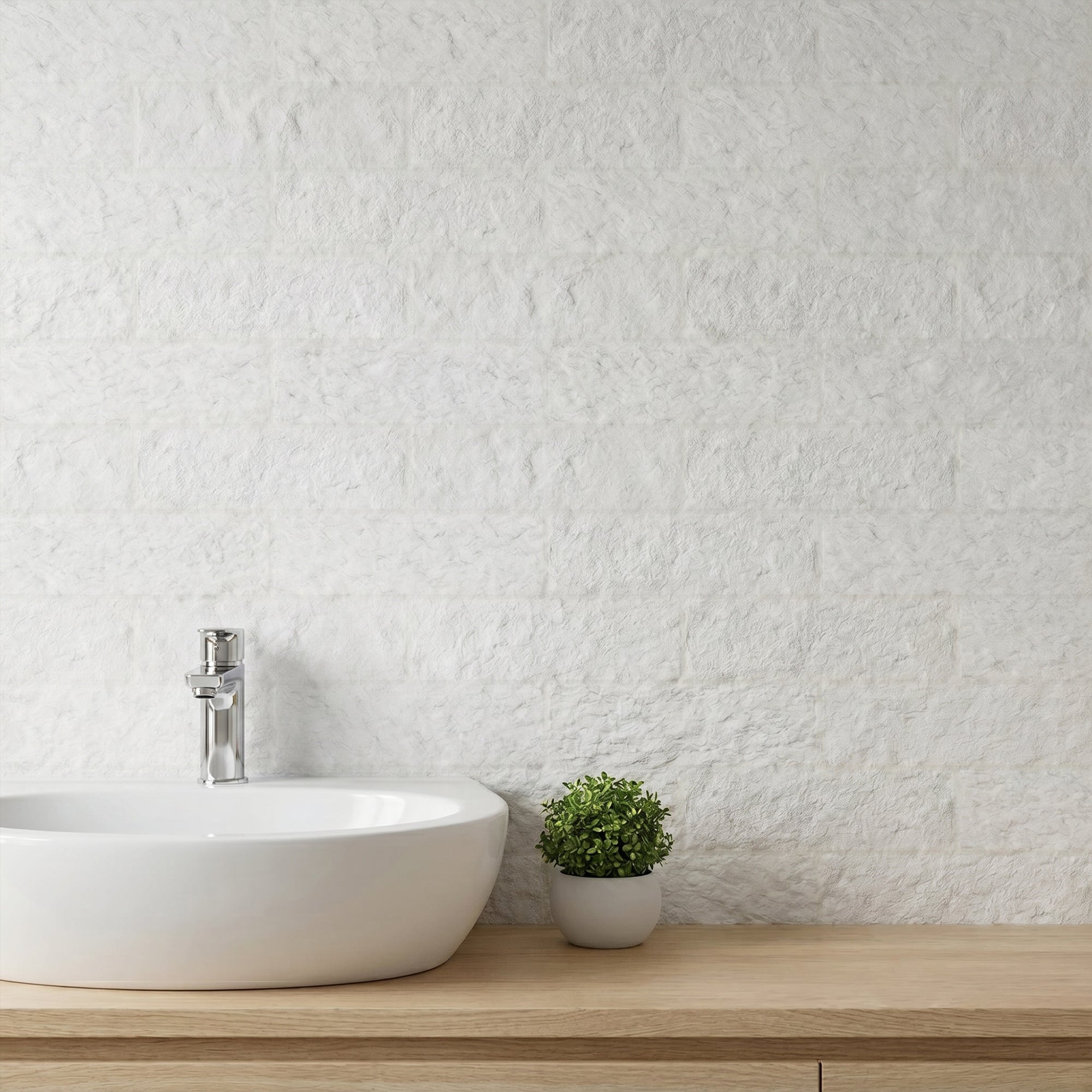 White Quartz Flexible Stone Peel and Stick Tile