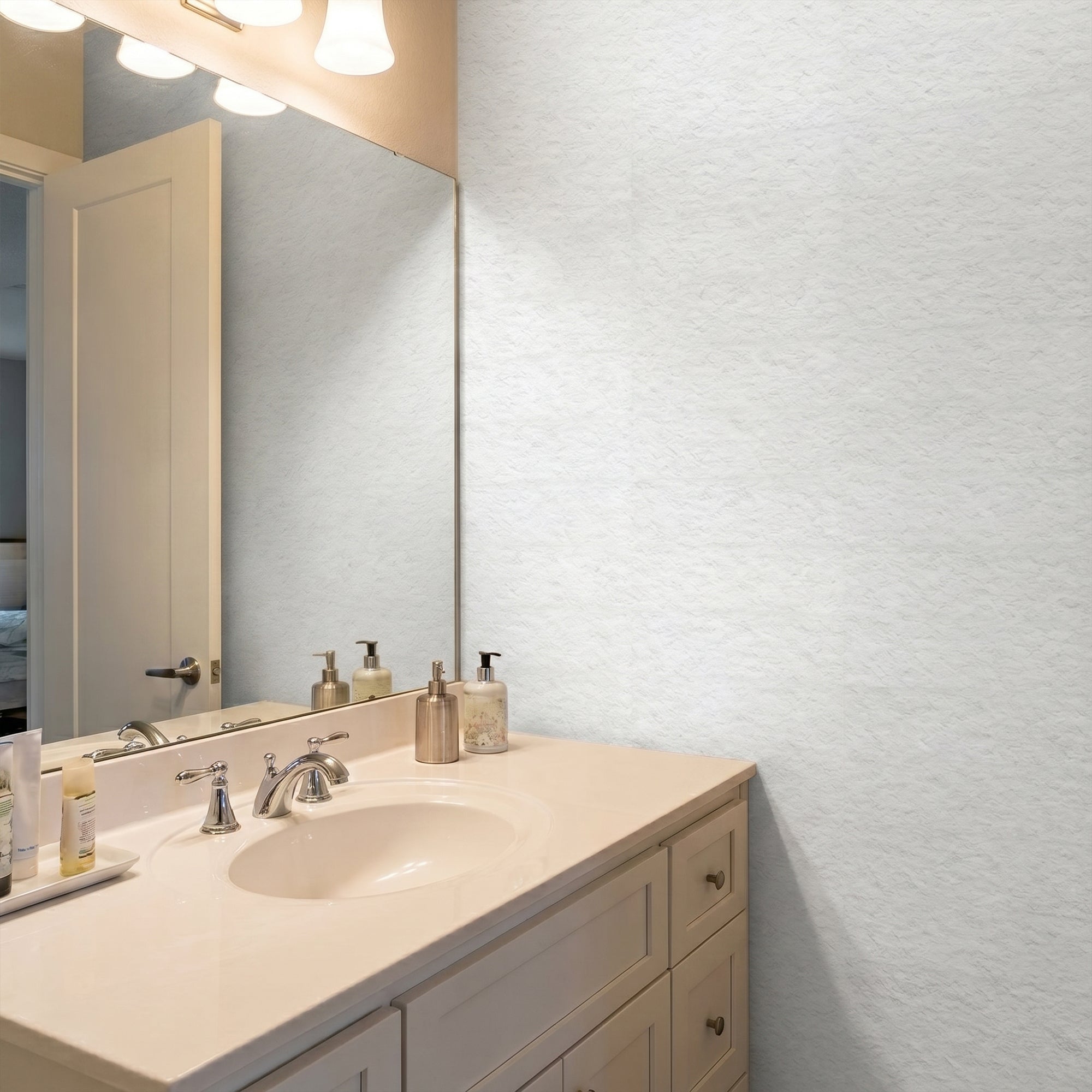 White Quartz Flexible Stone Peel and Stick Tile