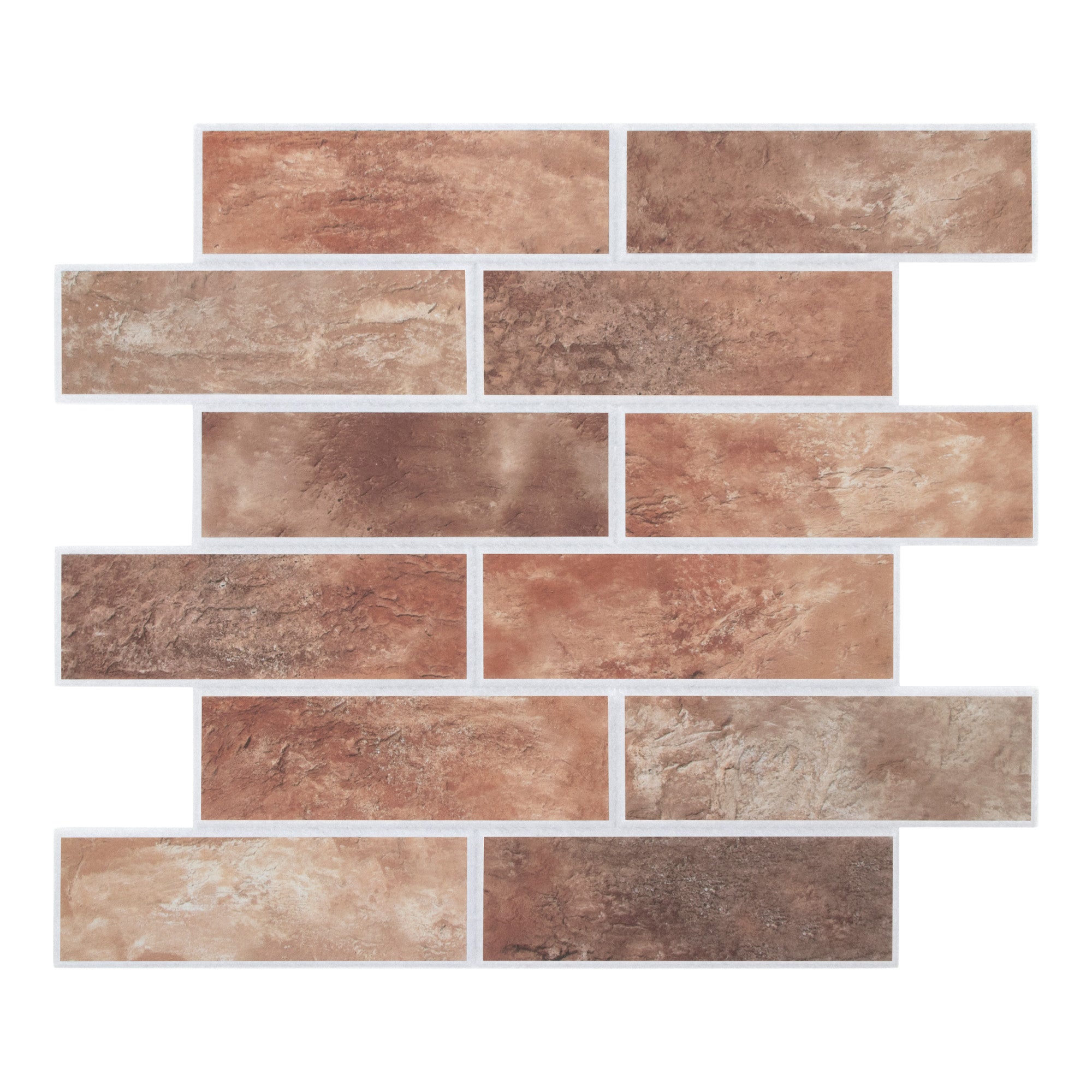 Faux Brick Red Mixed PET Acoustic Felt Tile