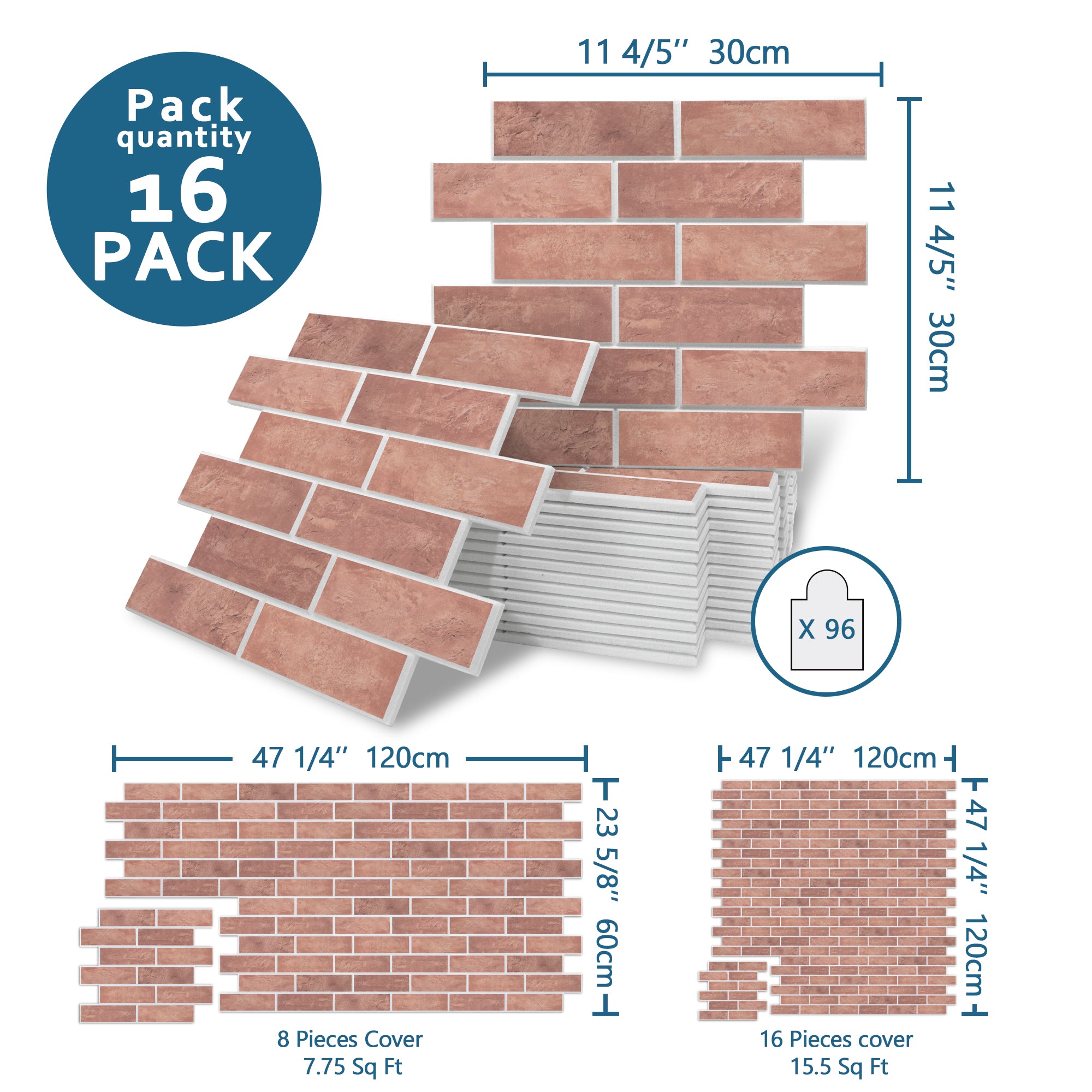 Faux Brick Red PET Acoustic Felt Tile