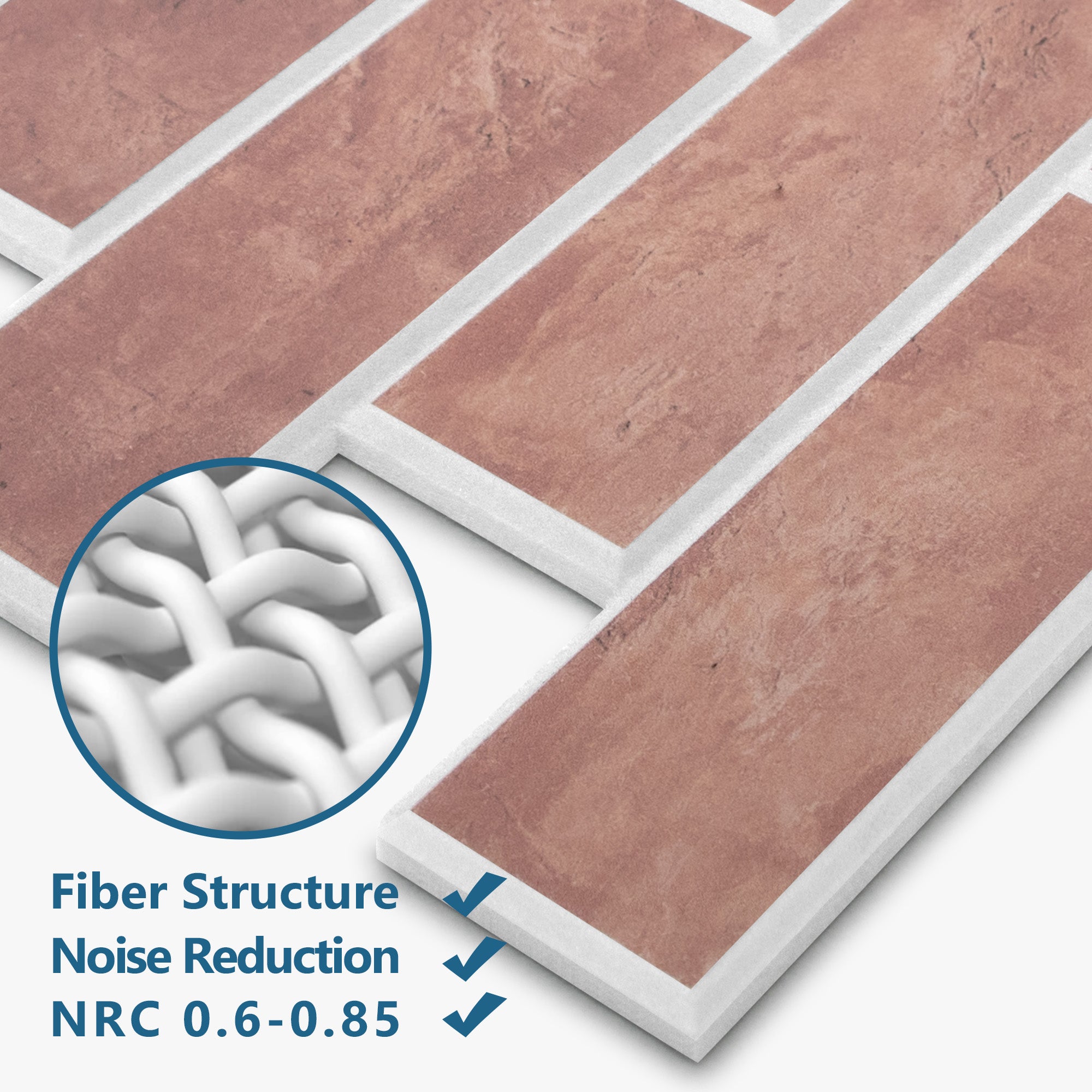 Faux Brick Red PET Acoustic Felt Tile