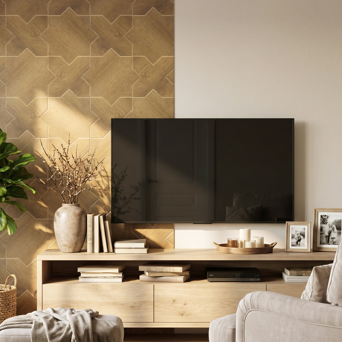 Star & Cross Natural Oak PET Acoustic Felt Tile