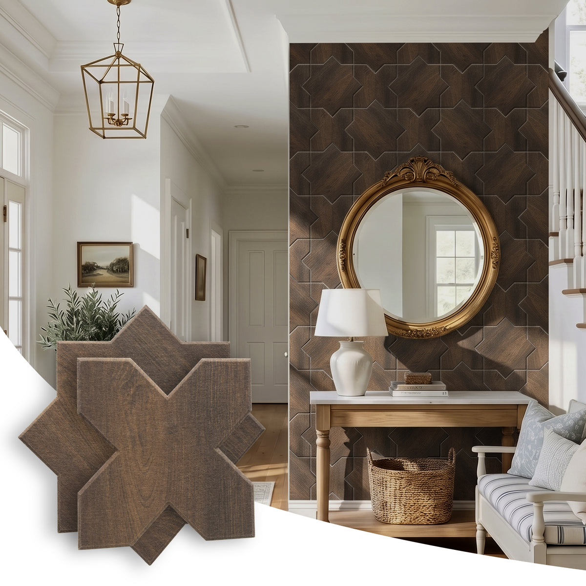 Star & Cross Walnut PET Acoustic Felt Tile