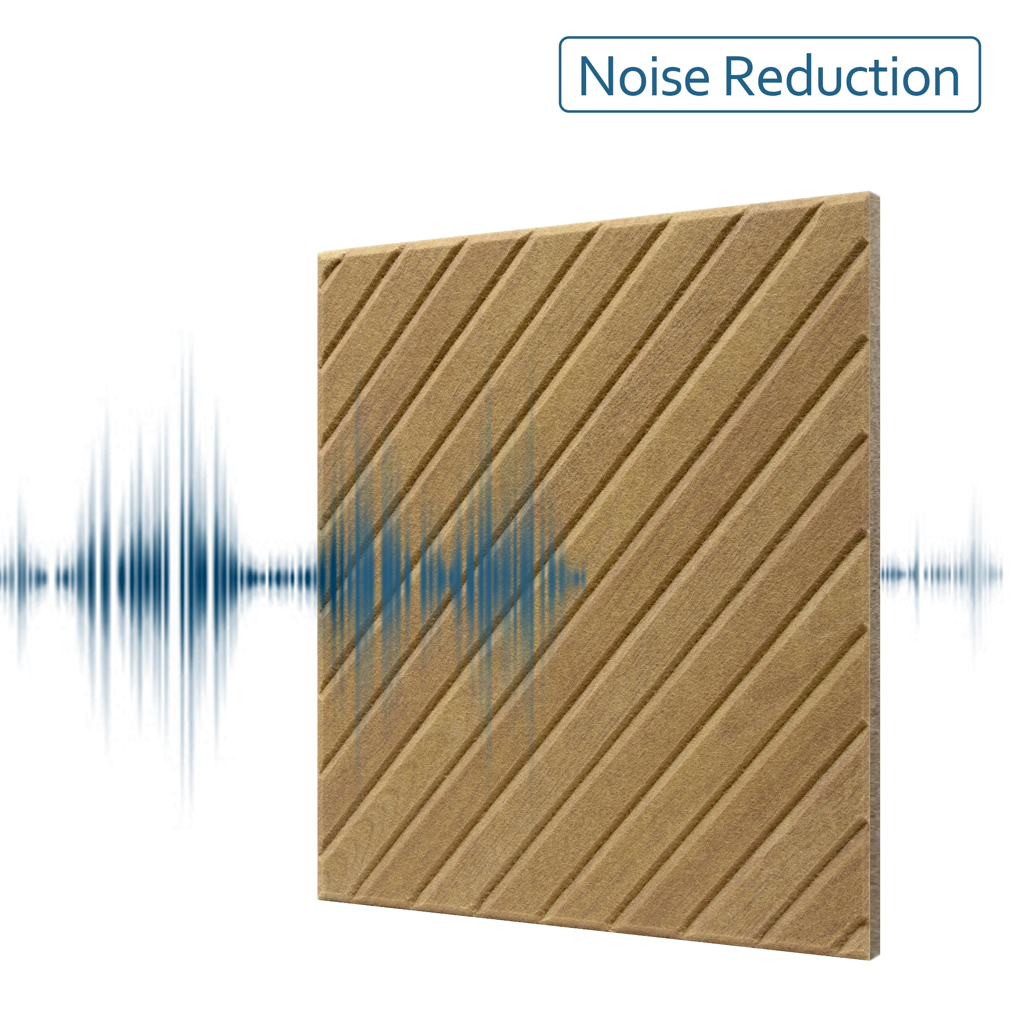 Diagonal Slat Natural Oak PET Acoustic Felt Tile