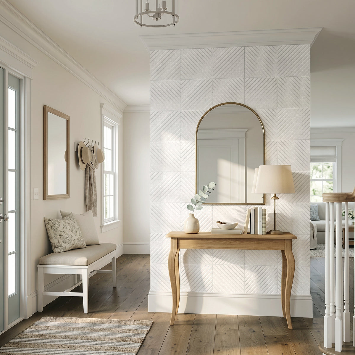 Diagonal Slat White PET Acoustic Felt Tile
