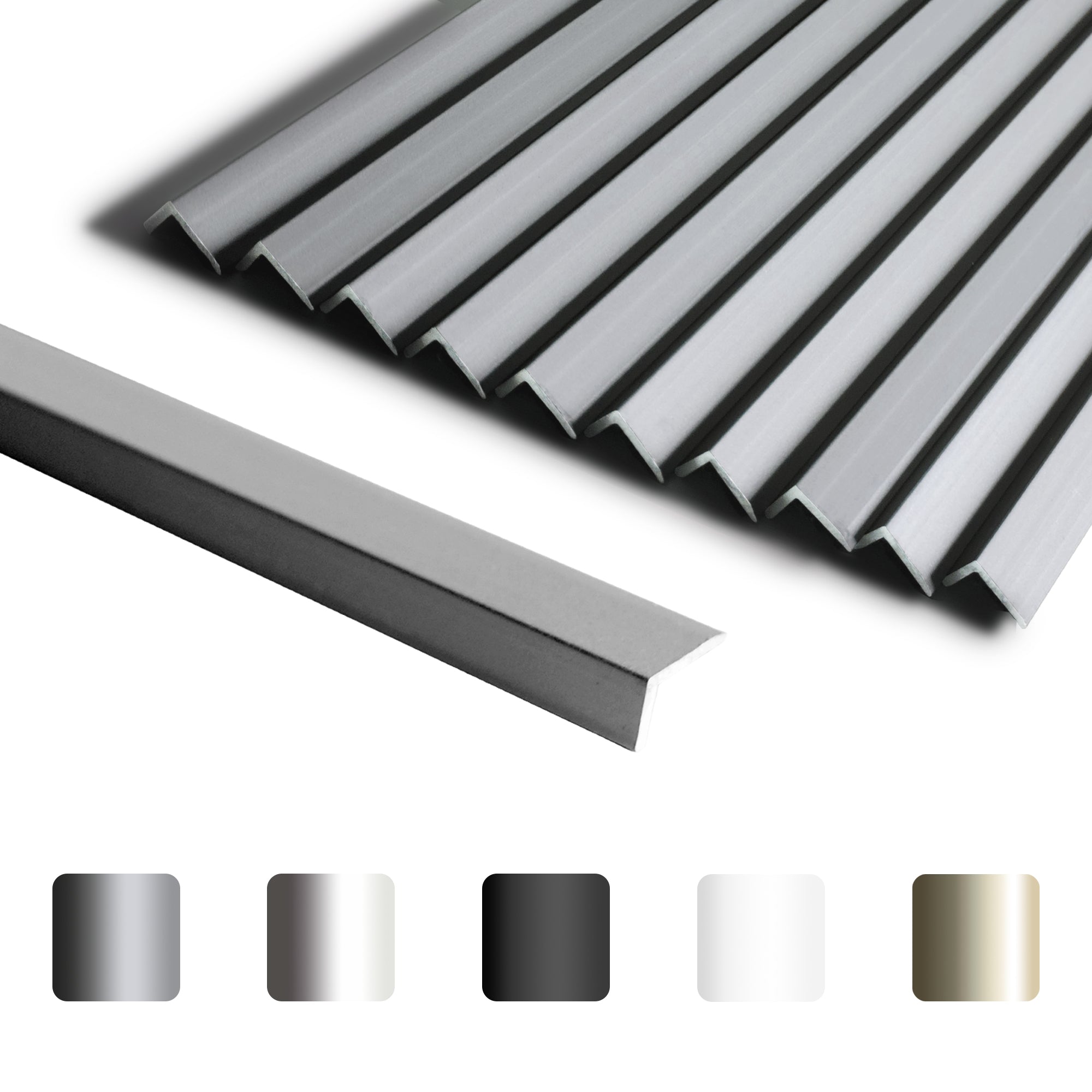 10 Pieces Aluminium Peel and Stick Backsplash Trim, 12Inch Grey Matte