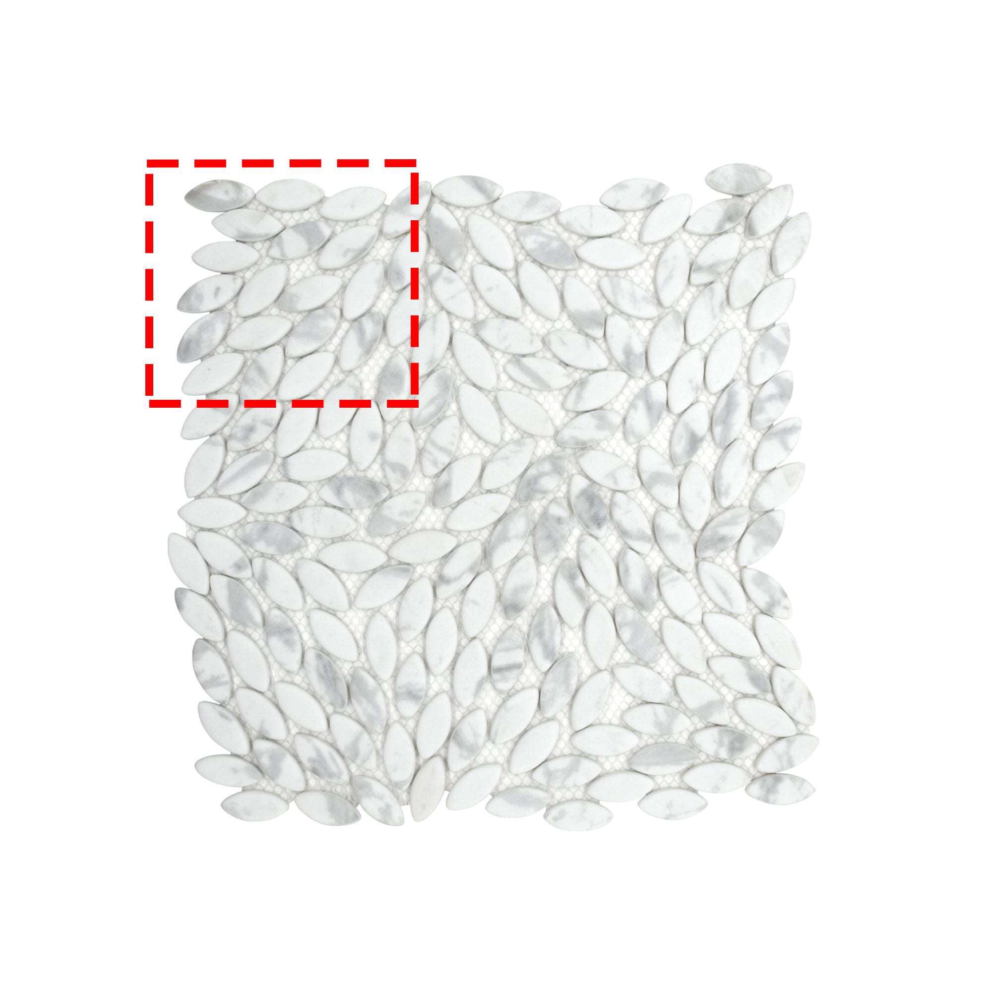 Flower Carrara White Recycled Glass Floor and Wall Mosaic Tile
