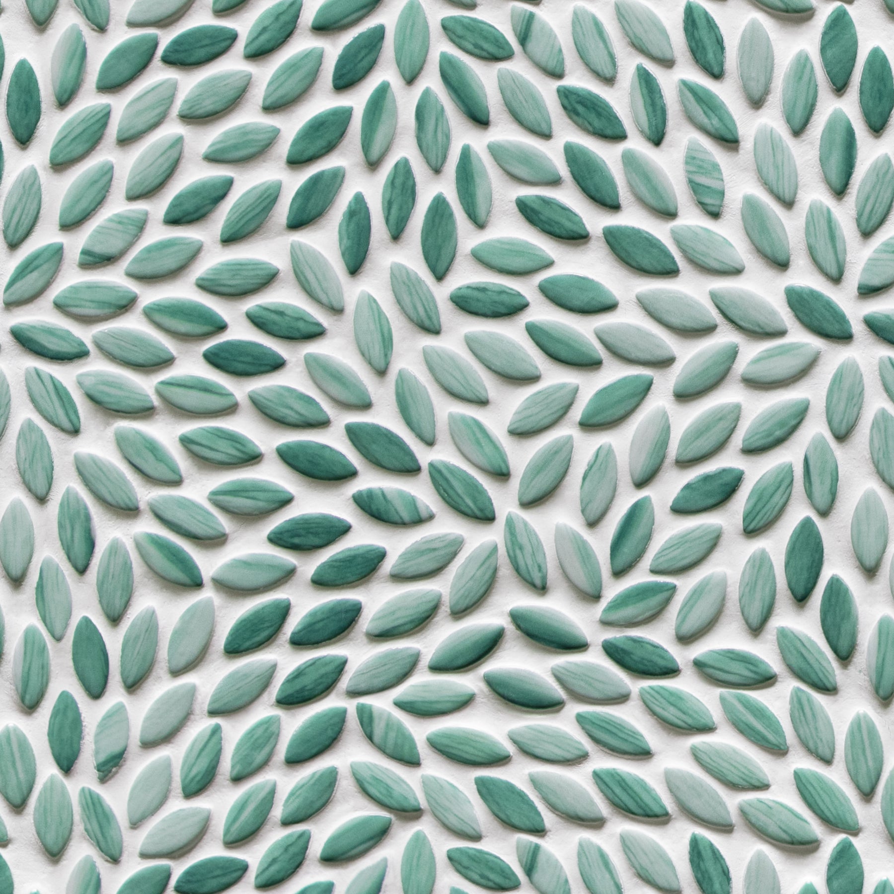 Flower Green Recycled Glass Floor And Wall Mosaic Tile