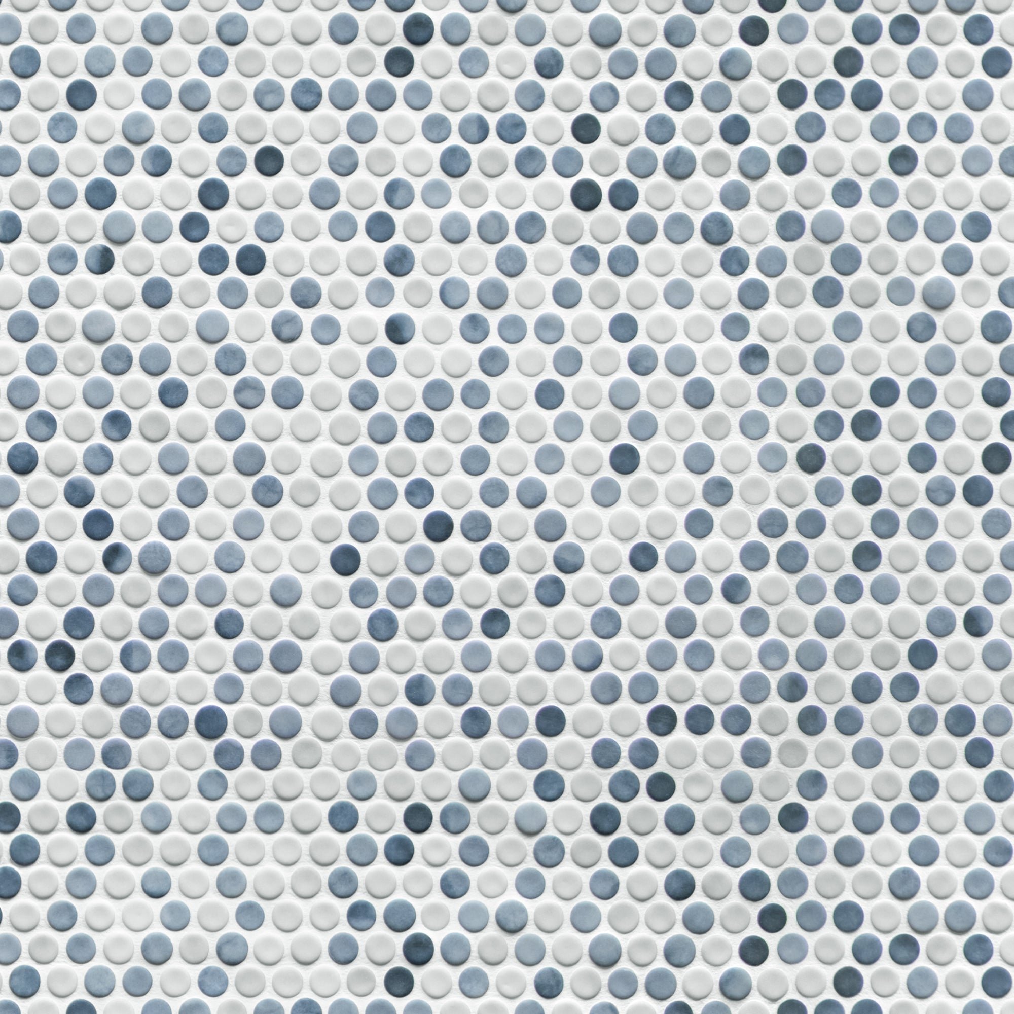 Penny Round Blue Recycled Glass Floor and Wall Mosaic Tile