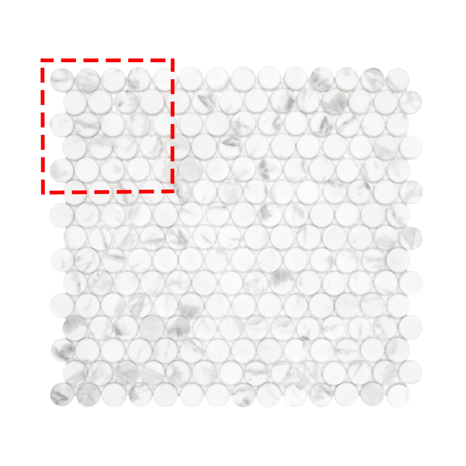 Penny Round Carrara White Recycled Glass Floor And Wall Mosaic Tile