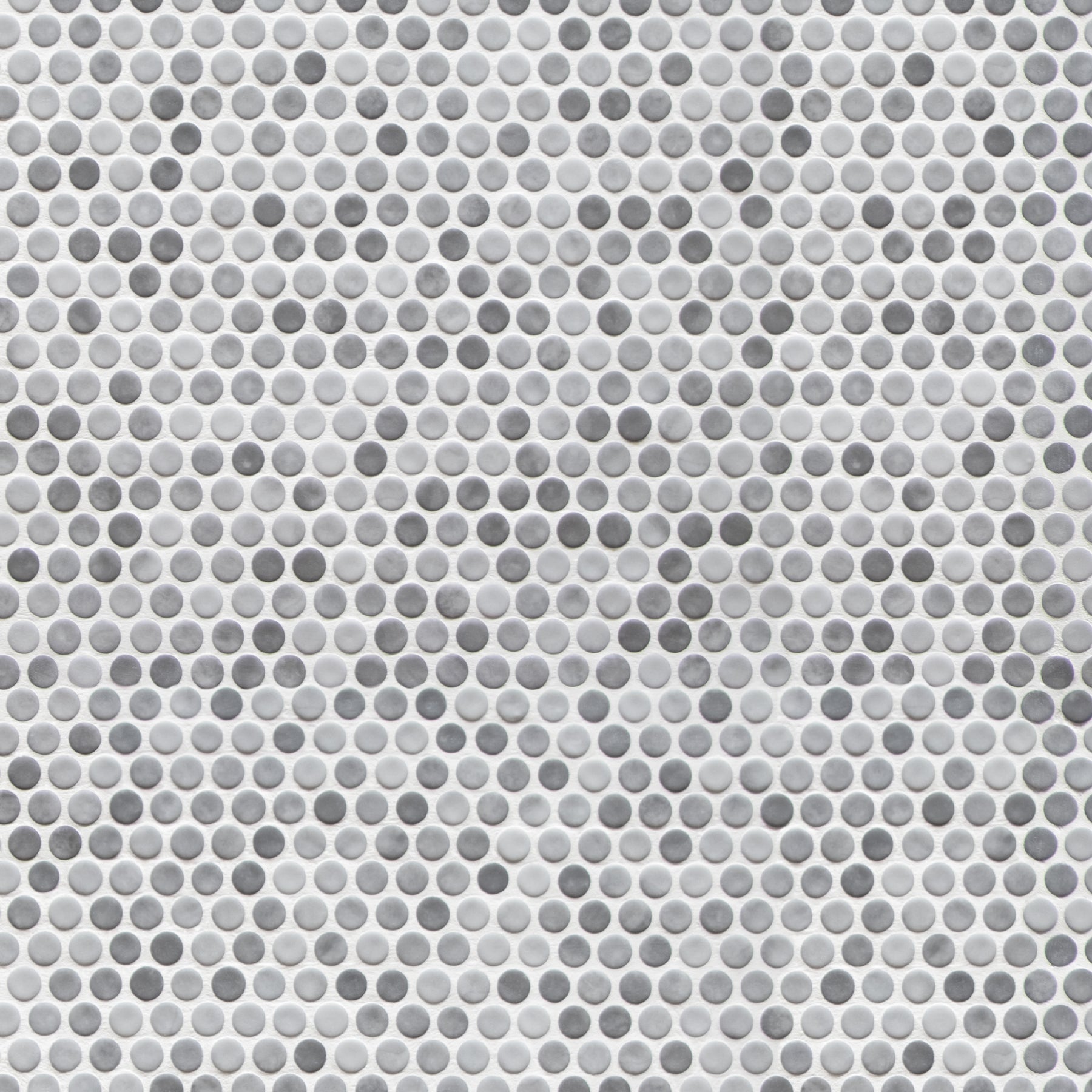 Penny Round Gray Mixed Recycled Glass Floor And Wall Mosaic Tile