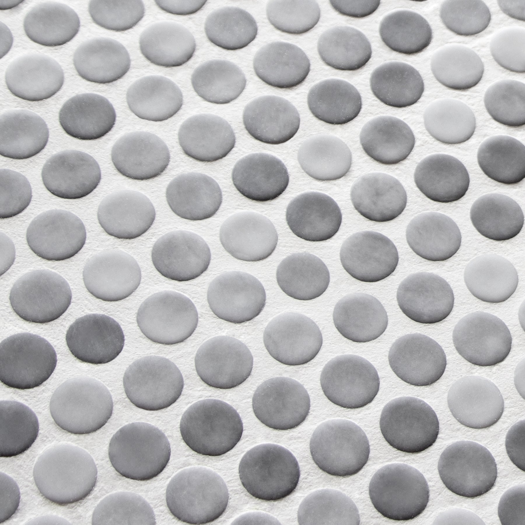 Penny Round Gray Mixed Recycled Glass Floor And Wall Mosaic Tile