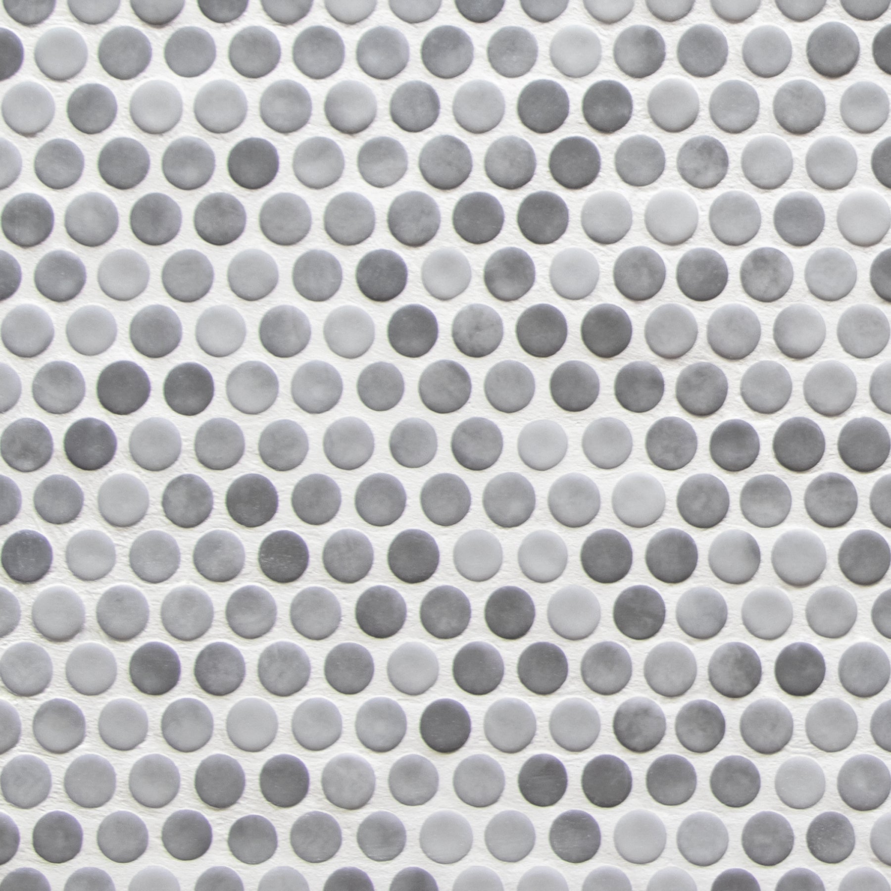 Penny Round Gray Mixed Recycled Glass Floor And Wall Mosaic Tile