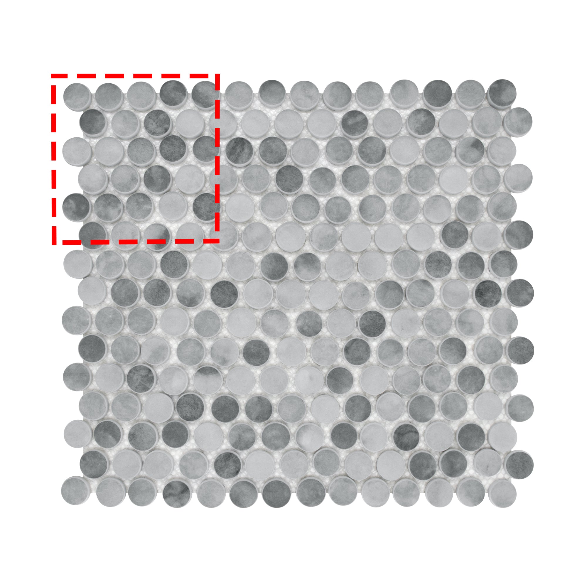 Penny Round Gray Recycled Glass Floor and Wall Mosaic Tile