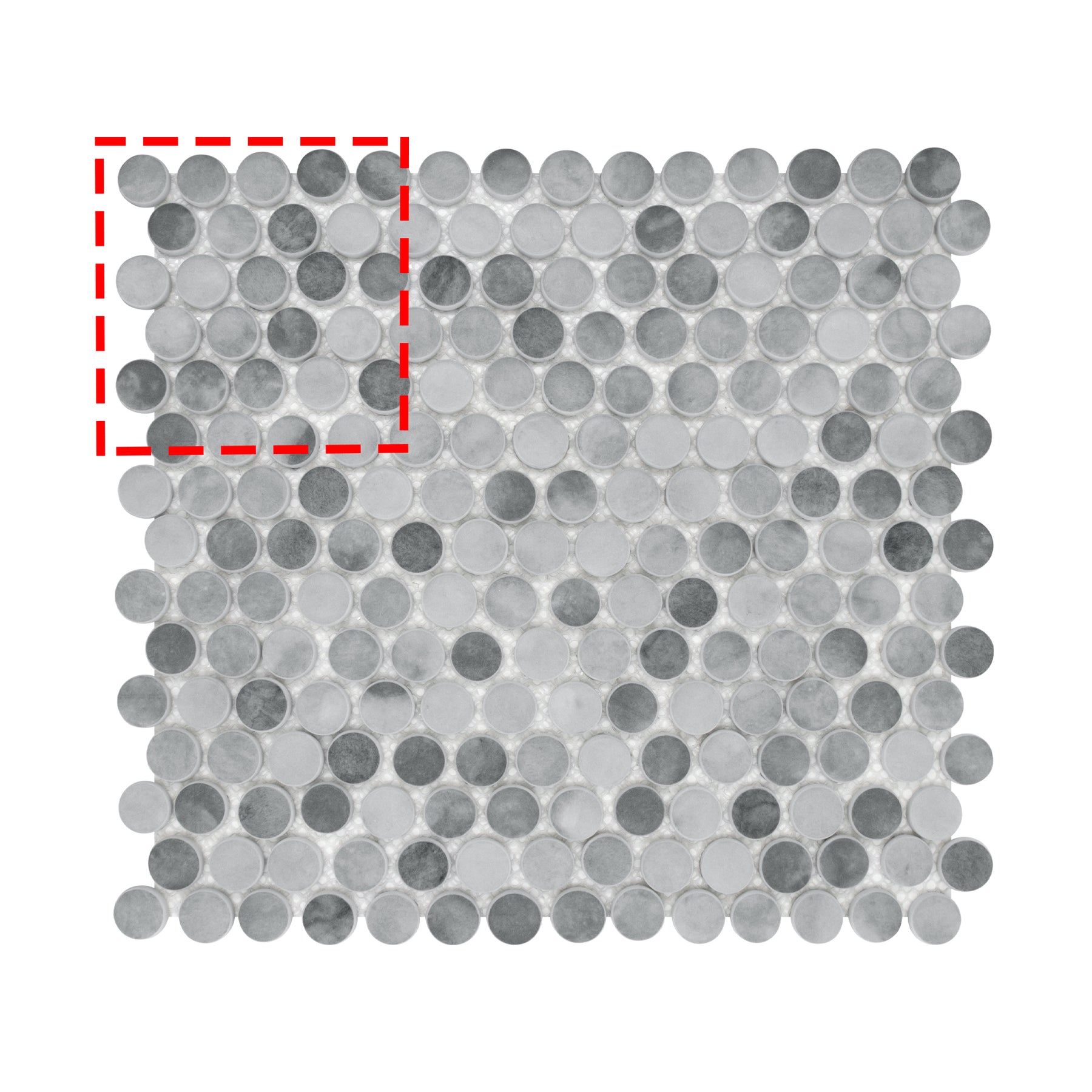 Penny Round Gray Mixed Recycled Glass Floor And Wall Mosaic Tile