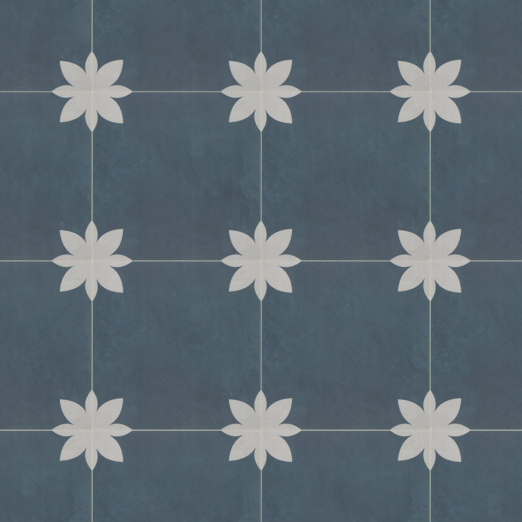 9" x 9" Flower Blue Peel and Stick Backsplash Wall and Floor Tile