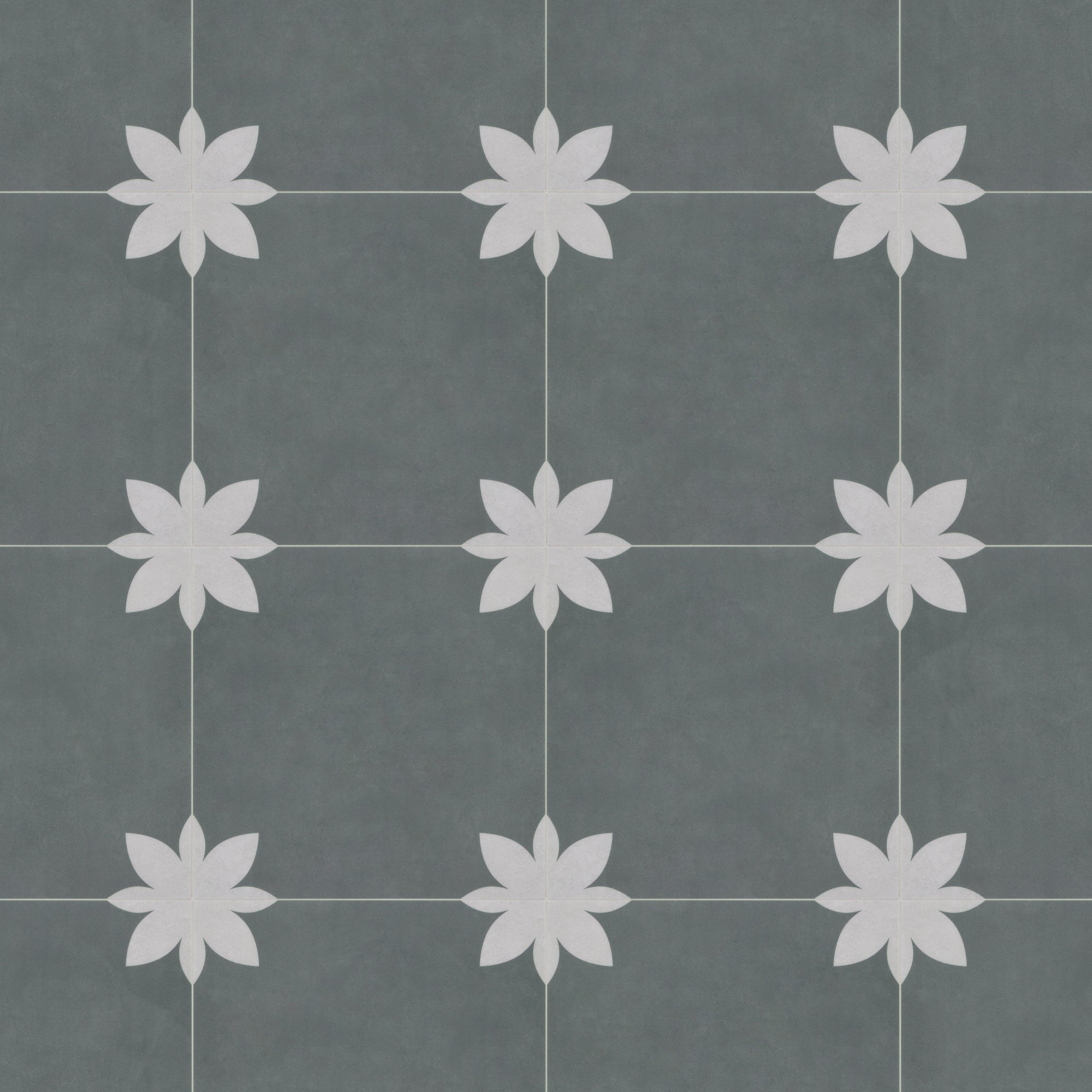 9" x 9" Flower Gray Peel and Stick Backsplash Wall and Floor Tile