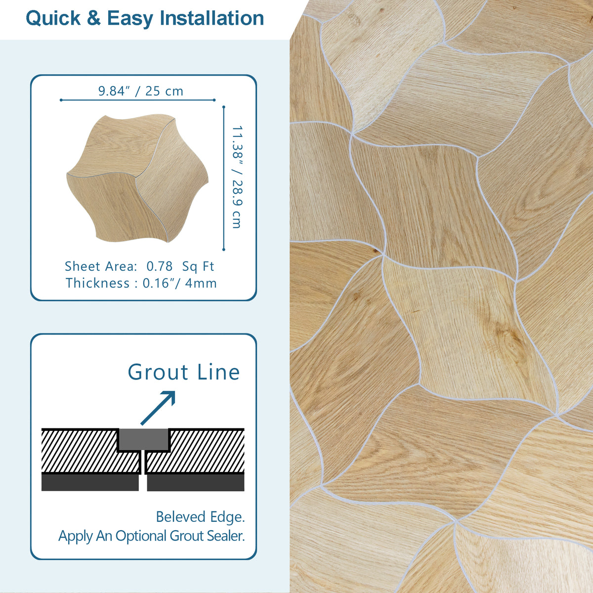 Lotus Peel and Stick Floor Tile
