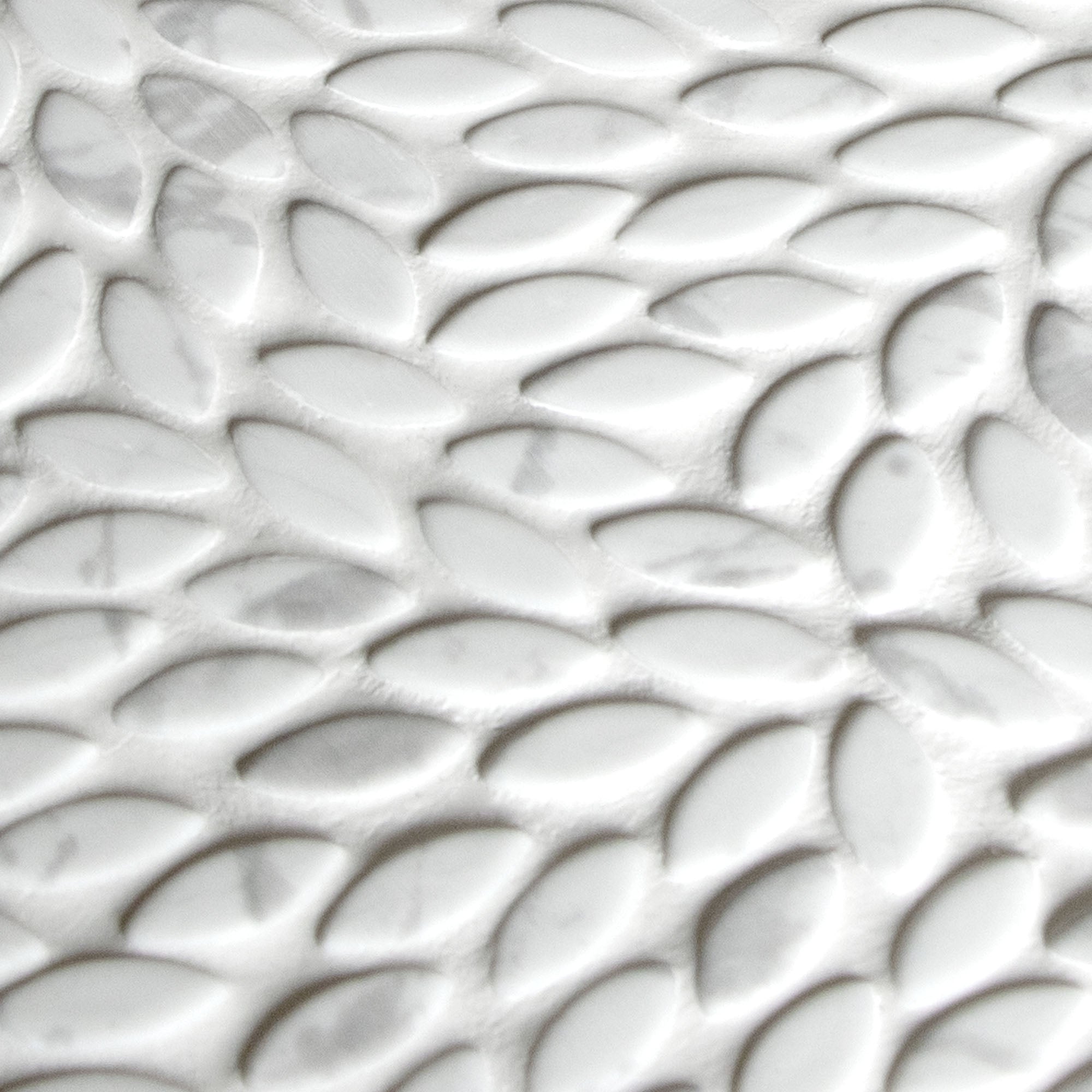 Flower Carrara White Recycled Glass Floor and Wall Mosaic Tile