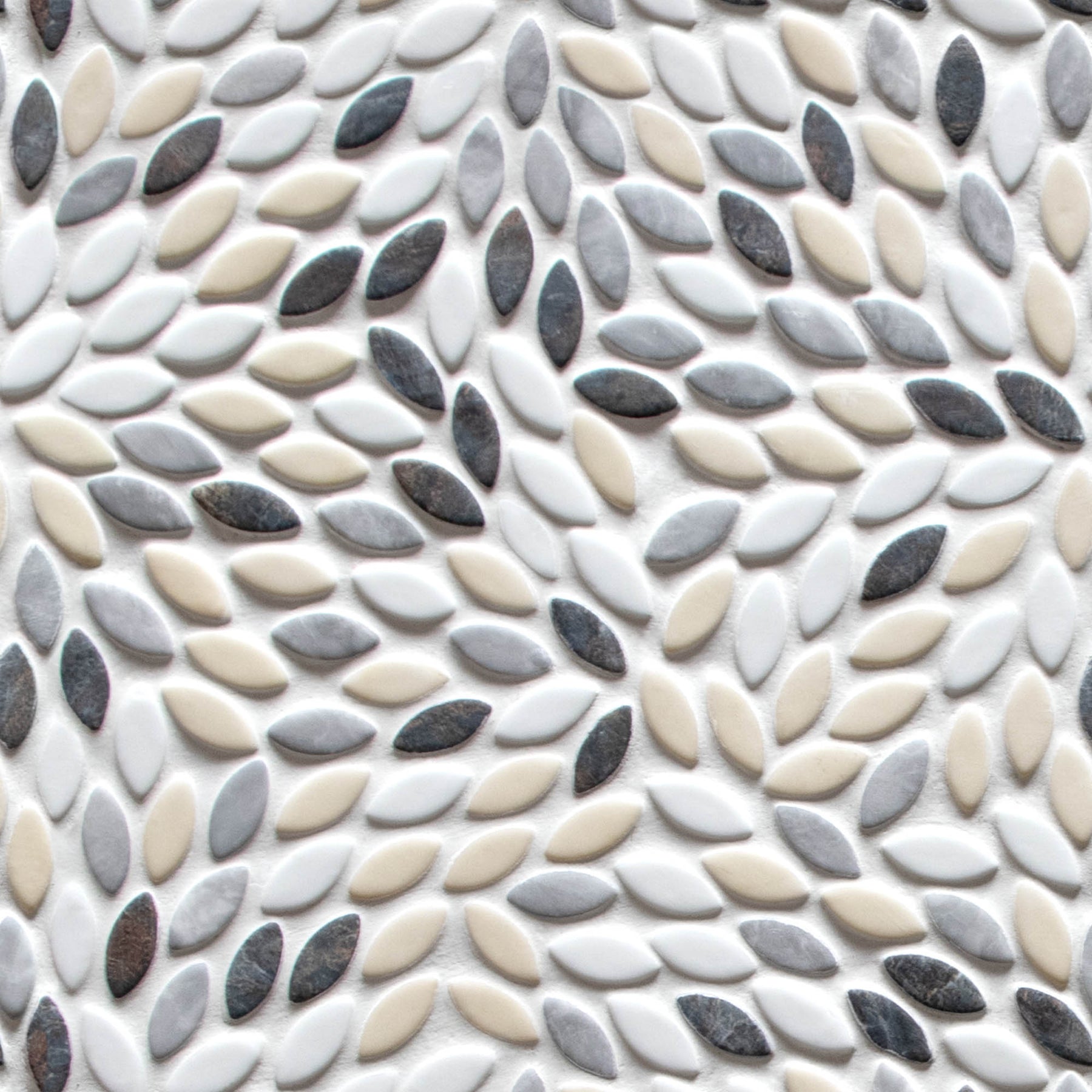Flower Beige Mixed Recycled Glass Floor And Wall Mosaic Tile