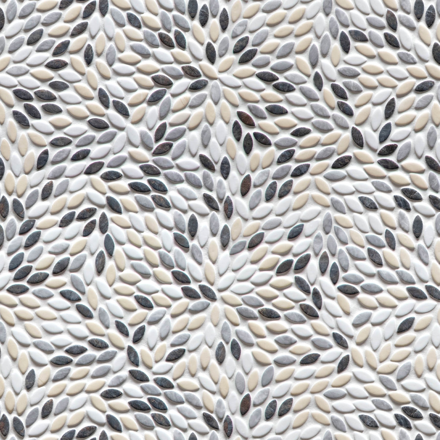 Flower Beige Mixed Recycled Glass Floor And Wall Mosaic Tile