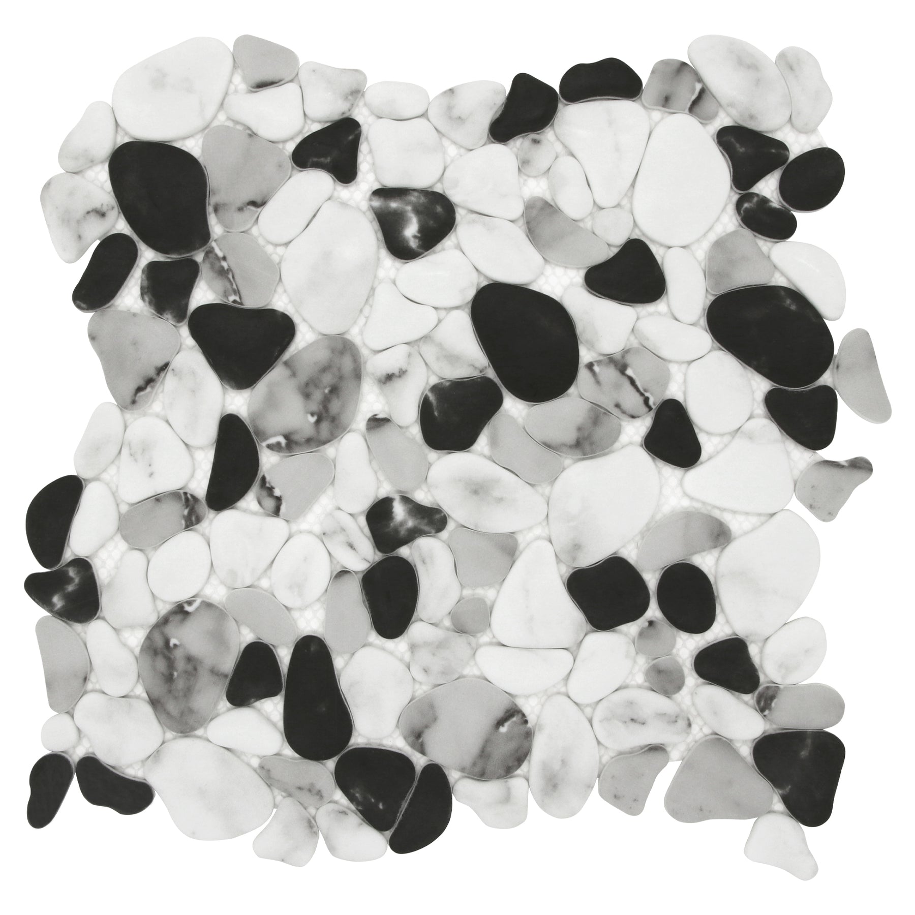 Pebble Grey Mix 12"x12" Recycled Glass Floor And Wall Mosaic Tile