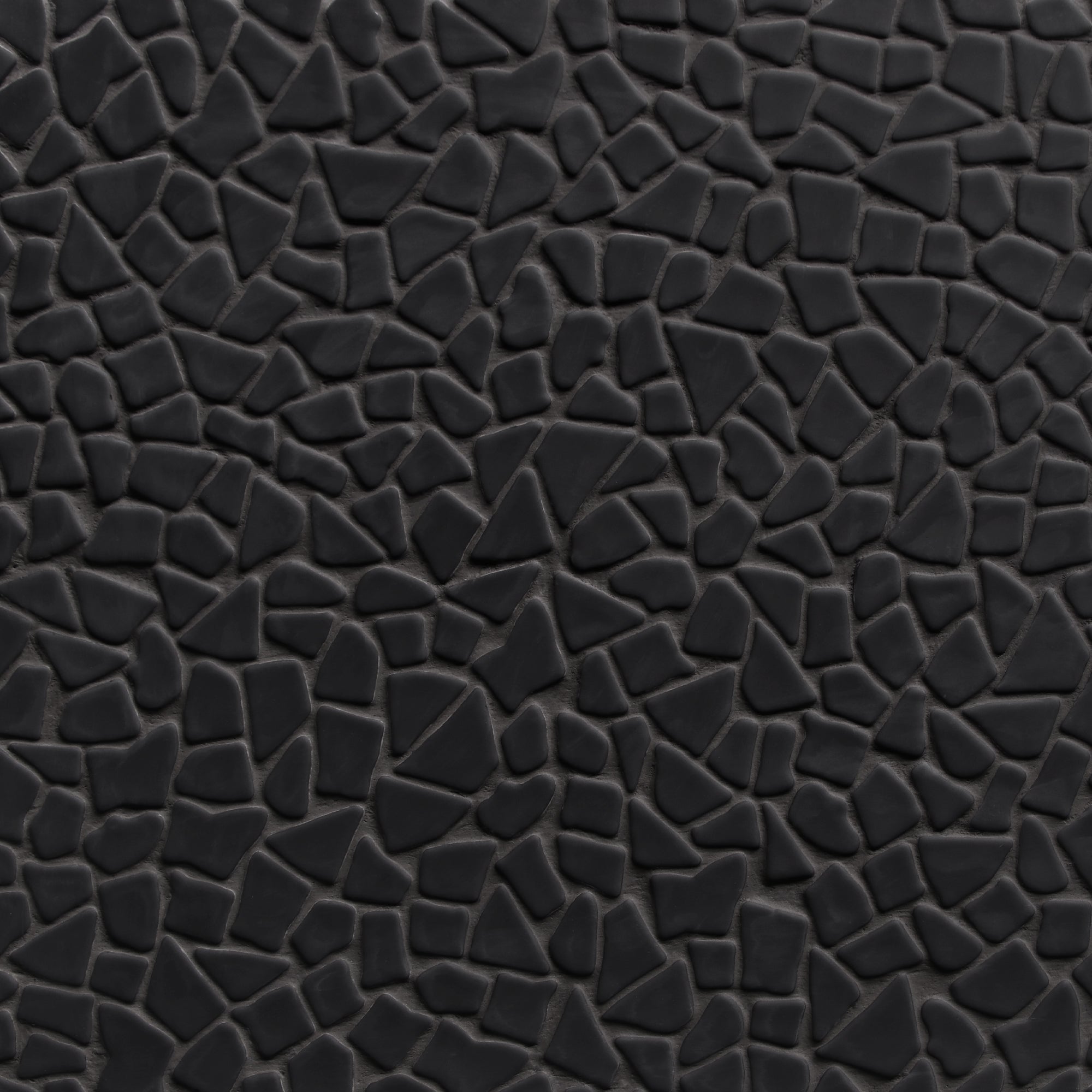 Pebble Rock Black Recycled Glass Floor and Wall Mosaic Tile