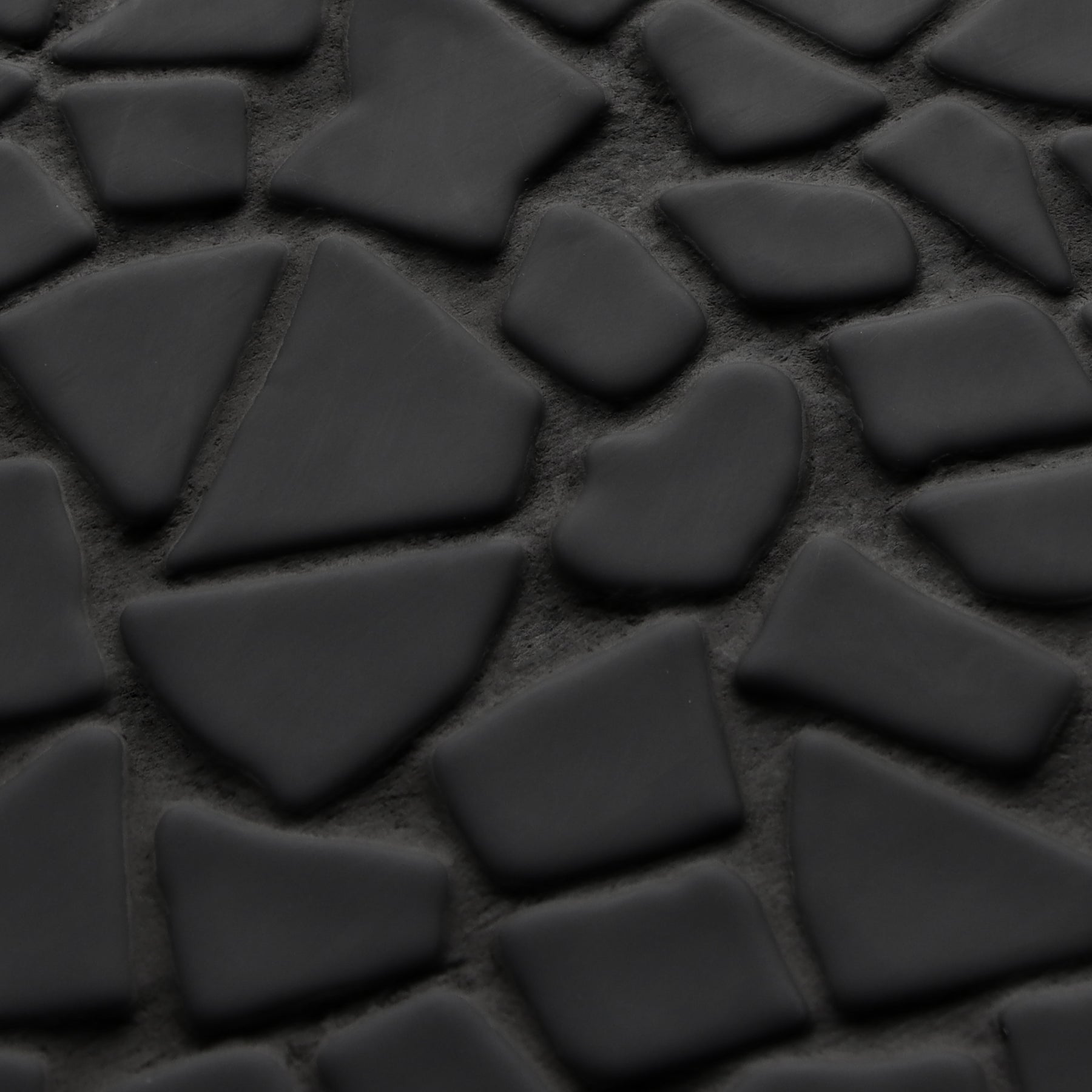 Pebble Rock Black 12"x12" Recycled Glass Floor and Wall Mosaic Tile