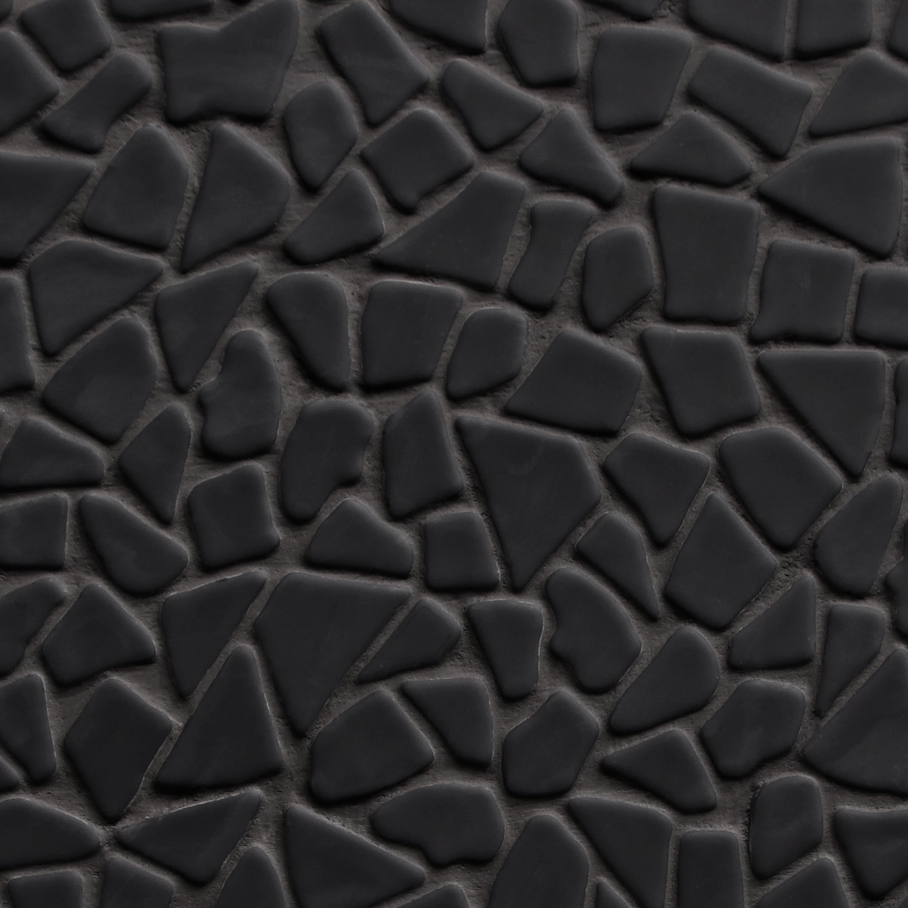 Pebble Rock Black 12"x12" Recycled Glass Floor and Wall Mosaic Tile