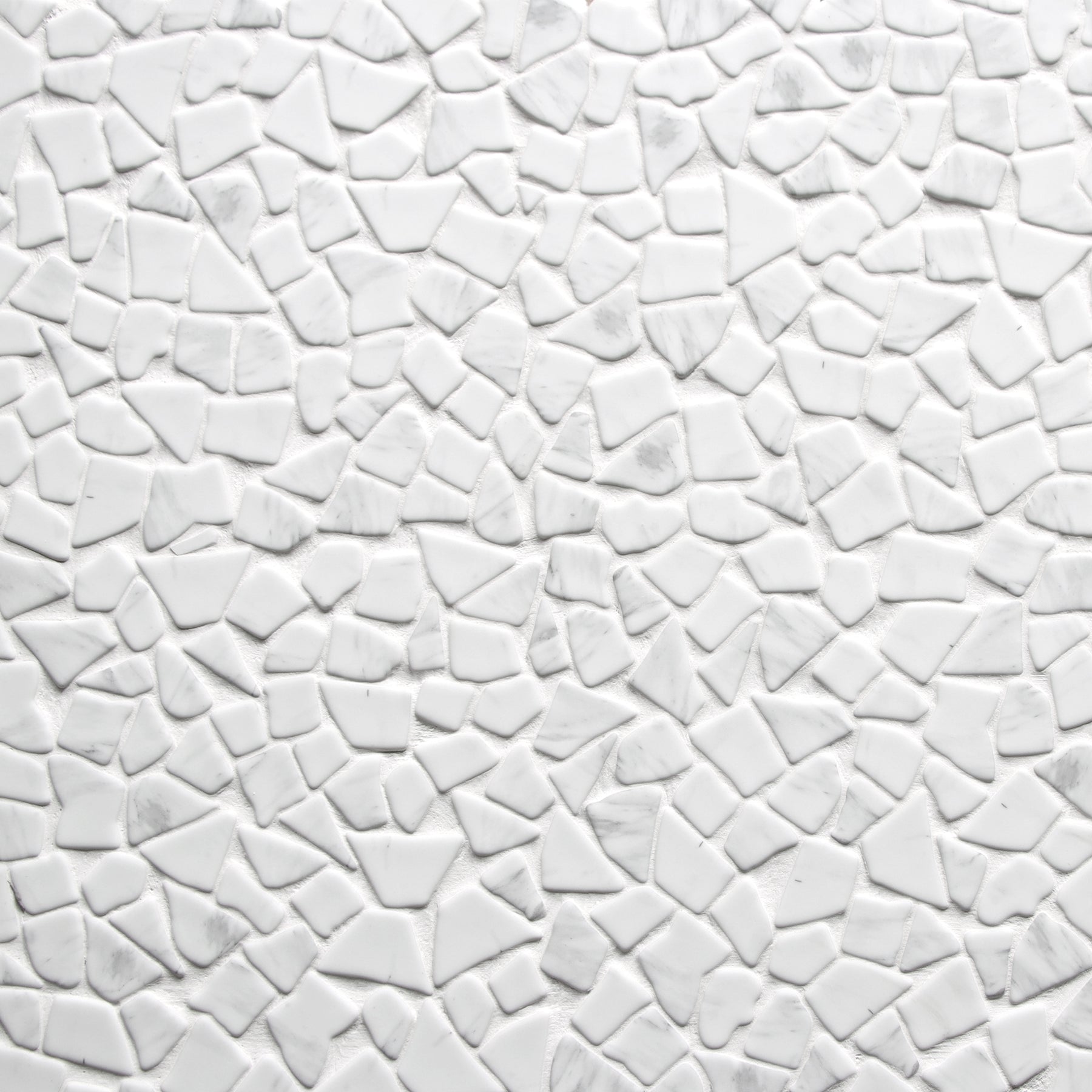 Pebble Rock Carrara White 12"x12" Recycled Glass Floor and Wall Mosaic Tile