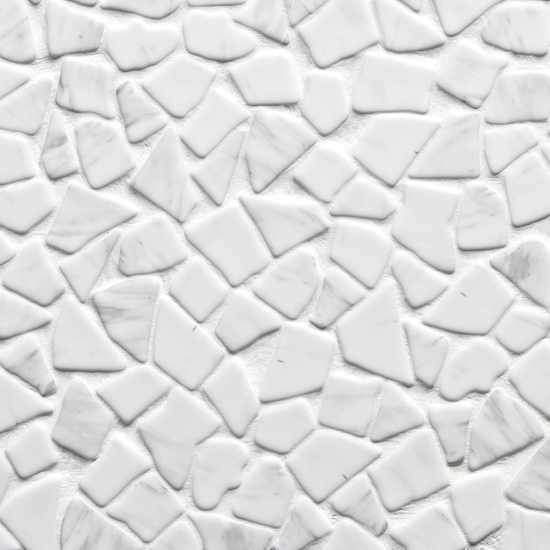 Pebble Rock Carrara White 12"x12" Recycled Glass Floor and Wall Mosaic Tile