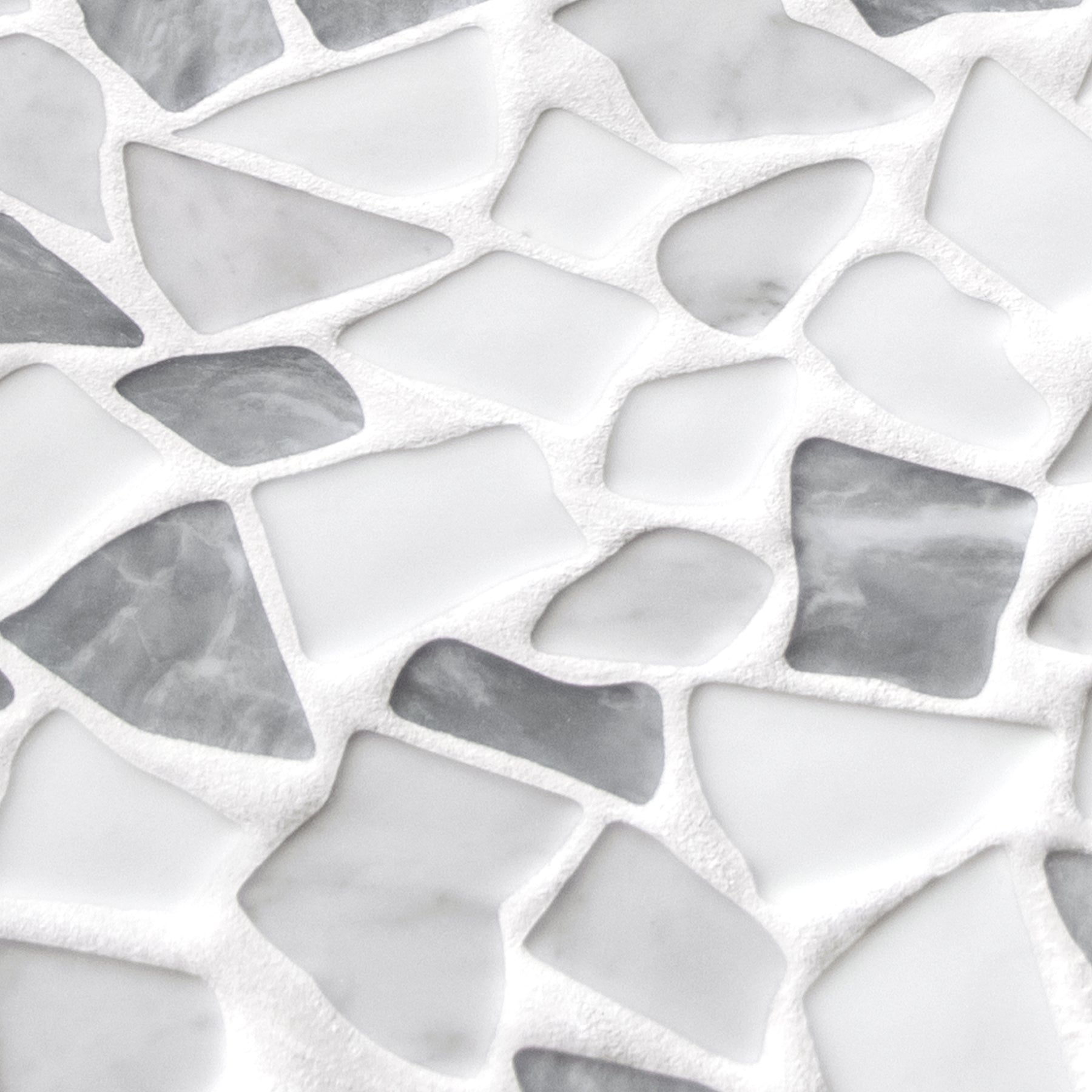 Pebble Rock Gray Mixed 12"x12" Recycled Glass Floor and Wall Mosaic Tile
