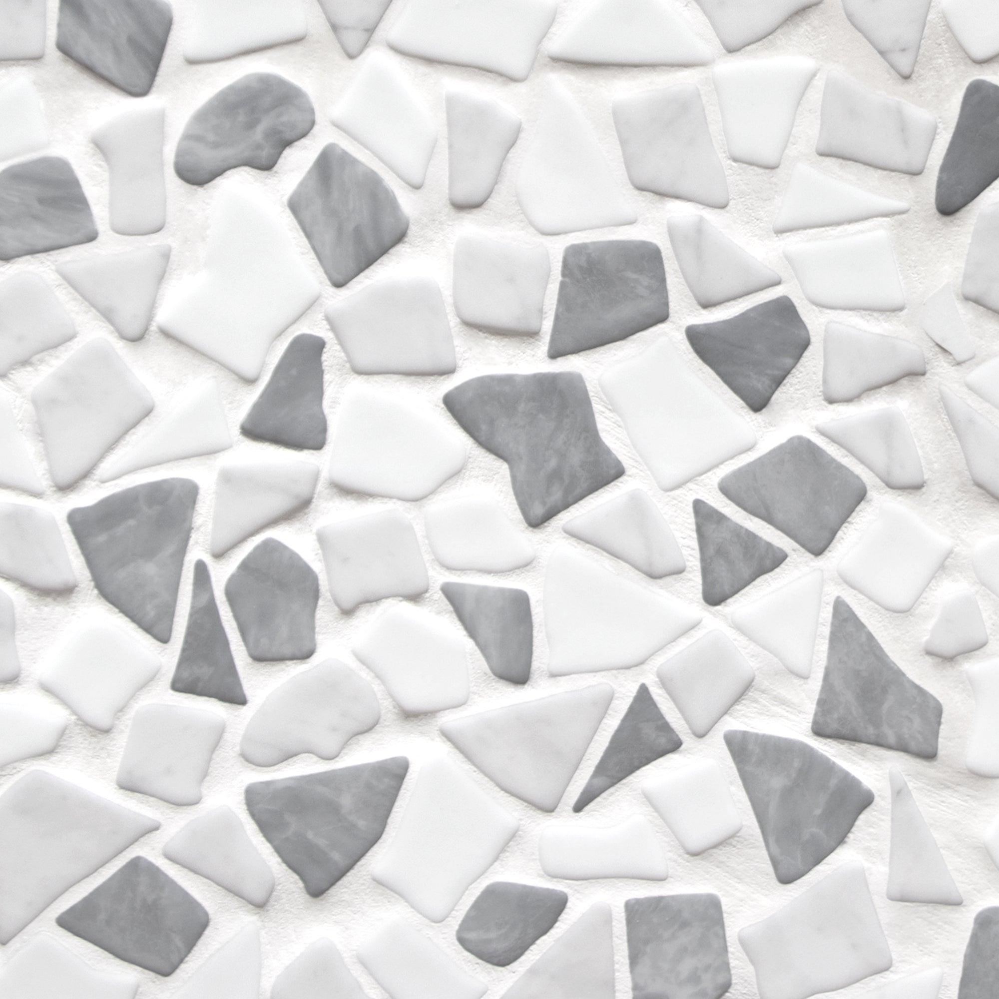 Pebble Rock Gray Mix Recycled Glass Floor and Wall Mosaic Tile