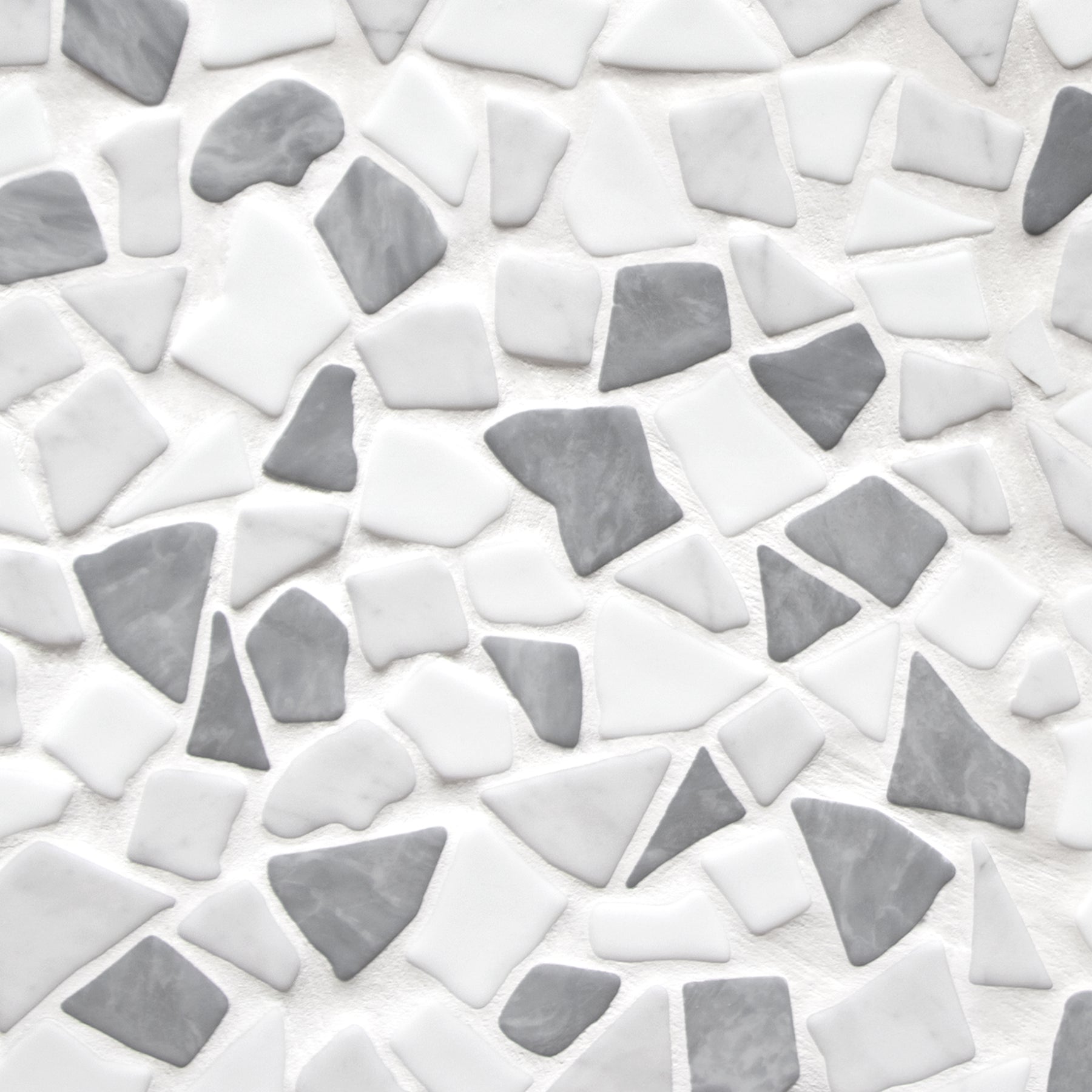 Pebble Rock Gray Mixed 12"x12" Recycled Glass Floor and Wall Mosaic Tile