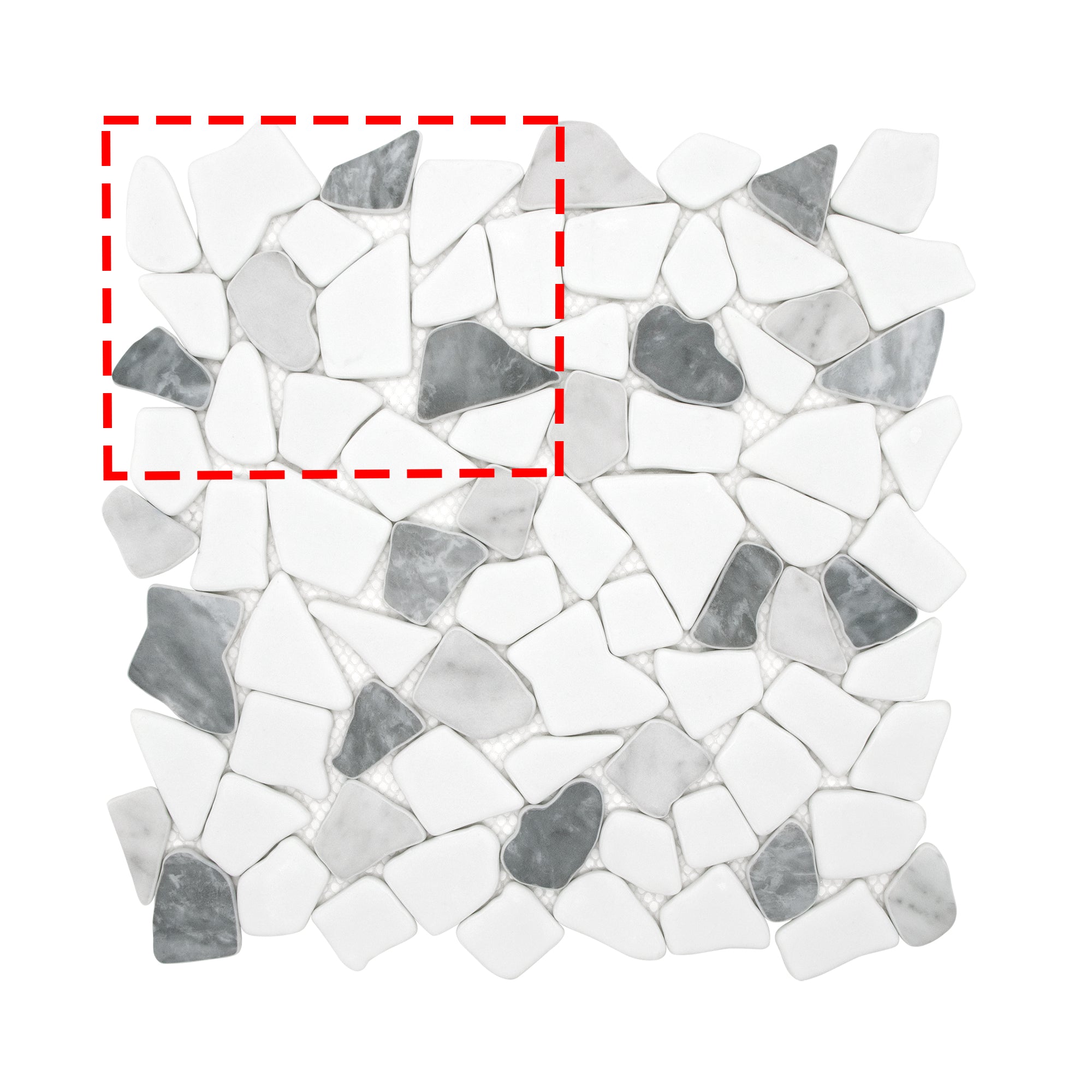 Pebble Rock Gray Mix Recycled Glass Floor and Wall Mosaic Tile