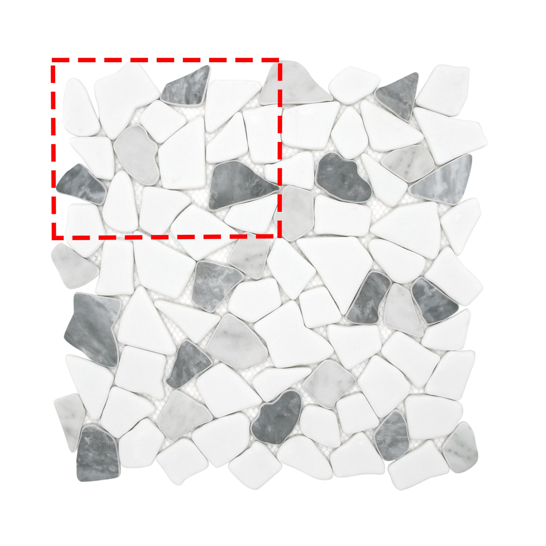 Pebble Rock Gray Mixed 12"x12" Recycled Glass Floor and Wall Mosaic Tile