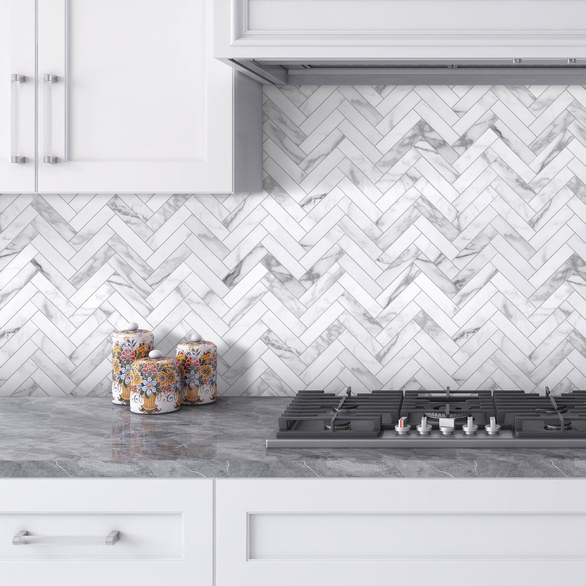 Herringbone Marble Tile Backsplash Herringbone Stick On Tile Light